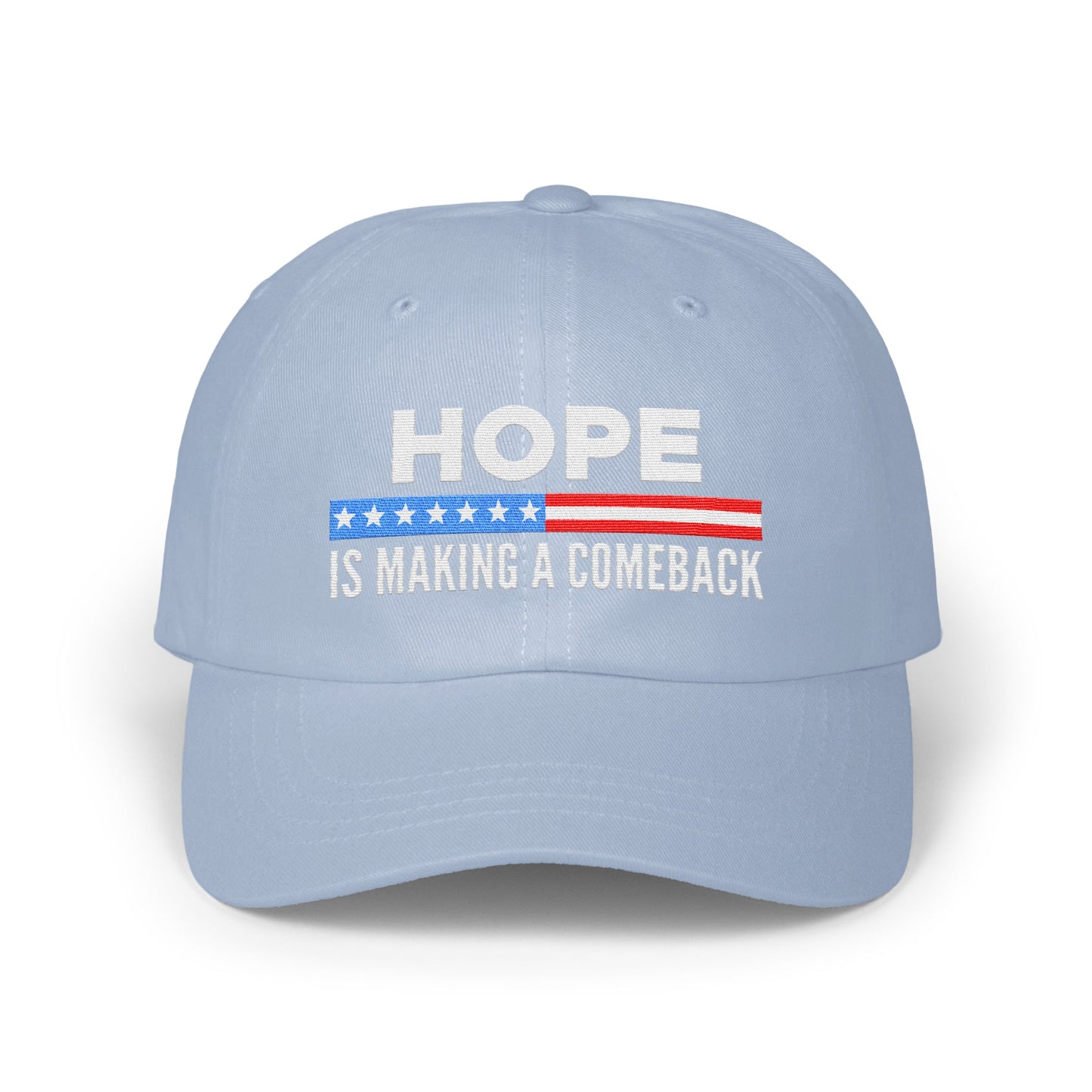 HOPE IS MAKING A COMEBACK Blue Baseball Hat product type