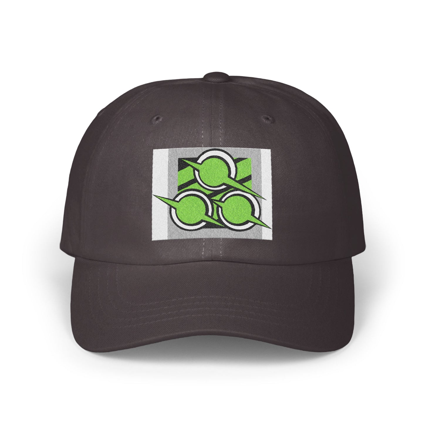 Stylish Black Cap with Green Graphic Design product type