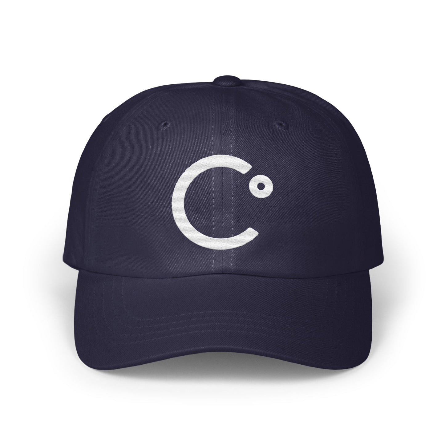 Sleek Navy Blue Baseball Cap with Unique Logo product