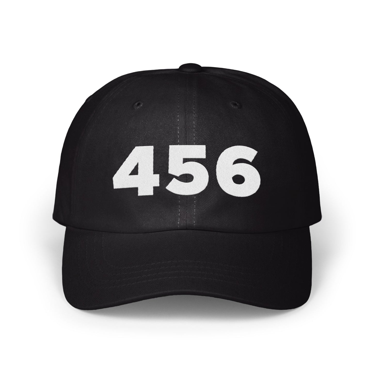 Casual Black Hat Featuring 456 Design athletic product