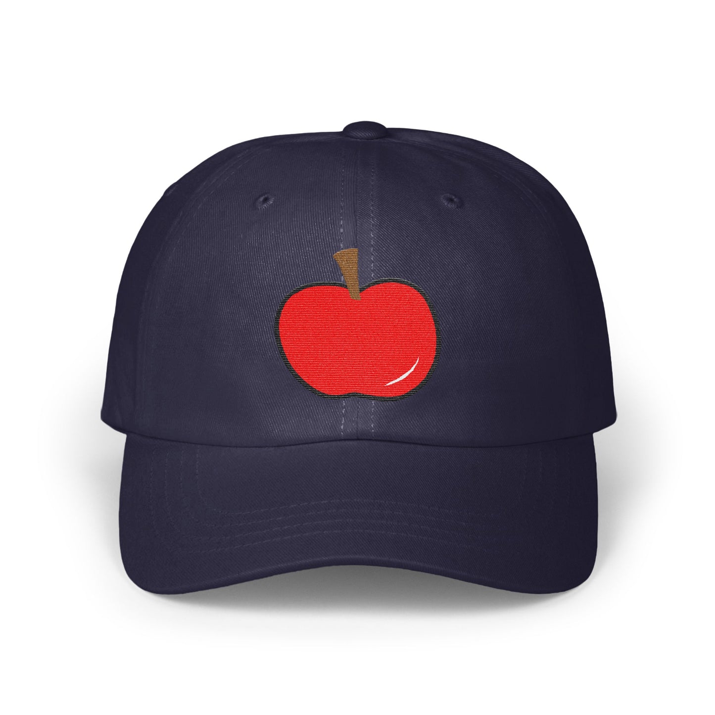 Navy Blue Cap with Embroidered Apple Design Hat product