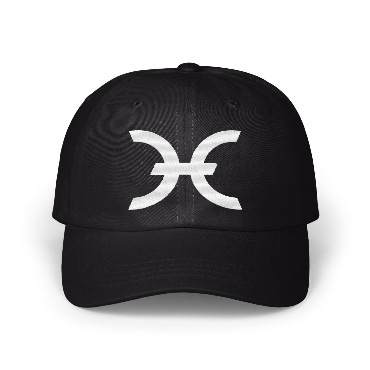 Pisces Zodiac Symbol Black Baseball Cap product type