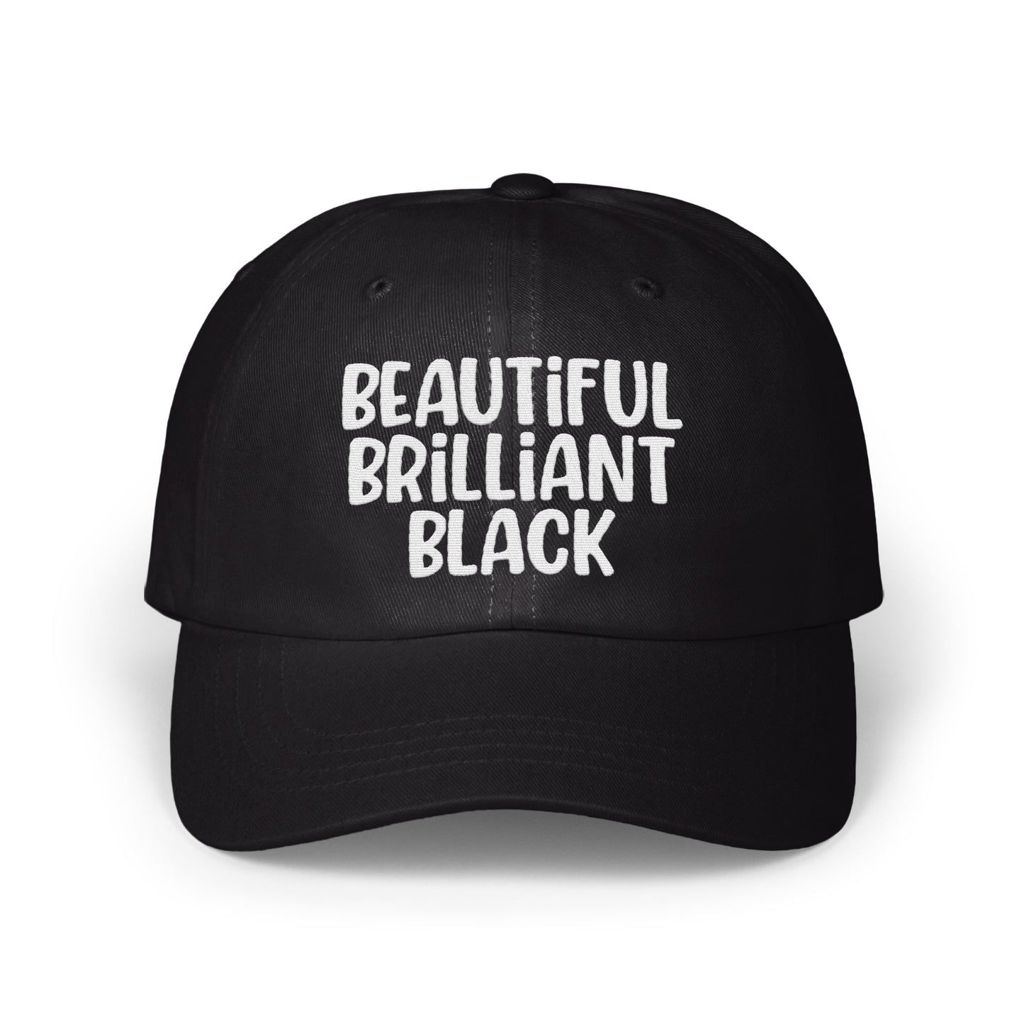 Beautiful Brilliant Black Text Cap product type