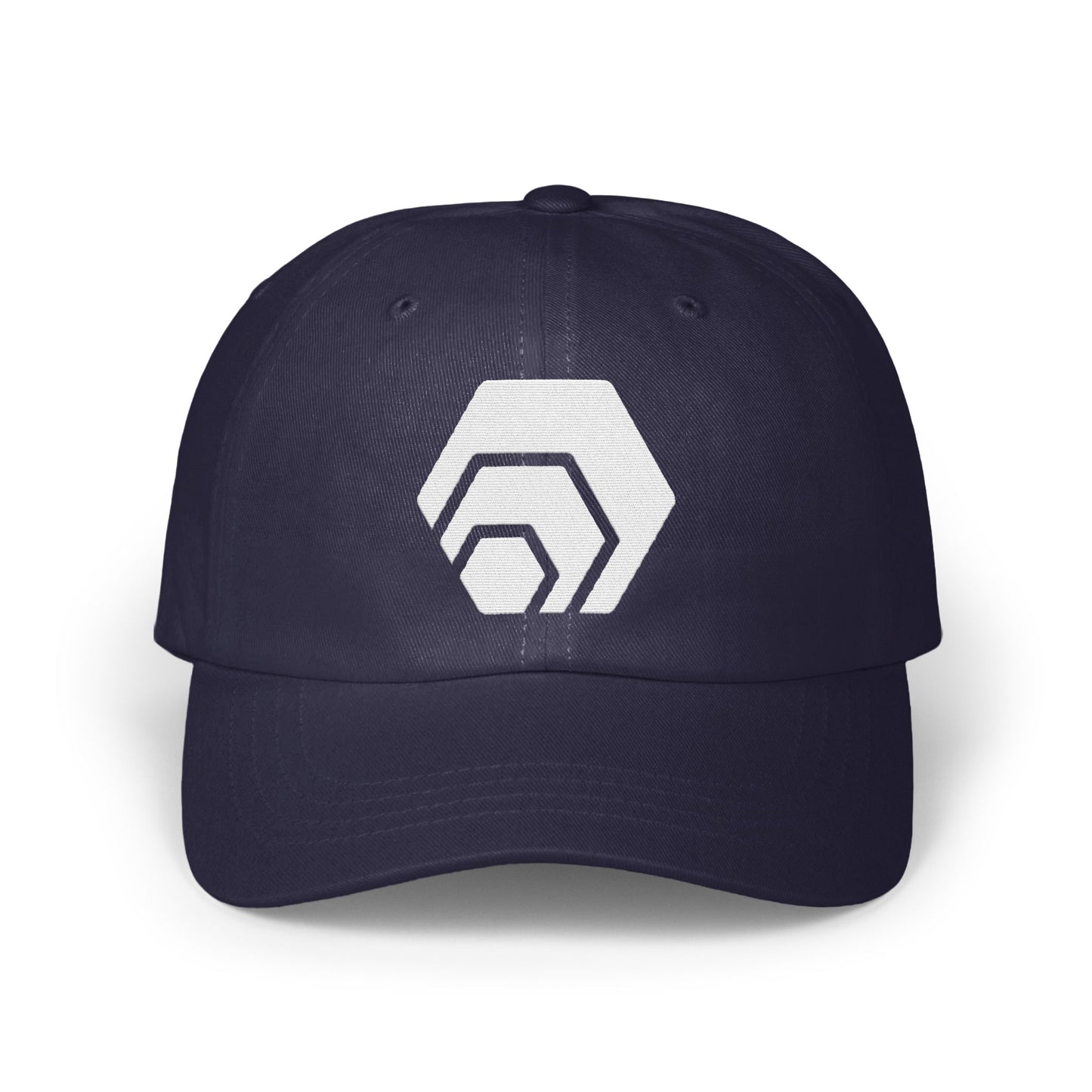 Stylish Navy Blue Cap with Unique Geometric Design product type
