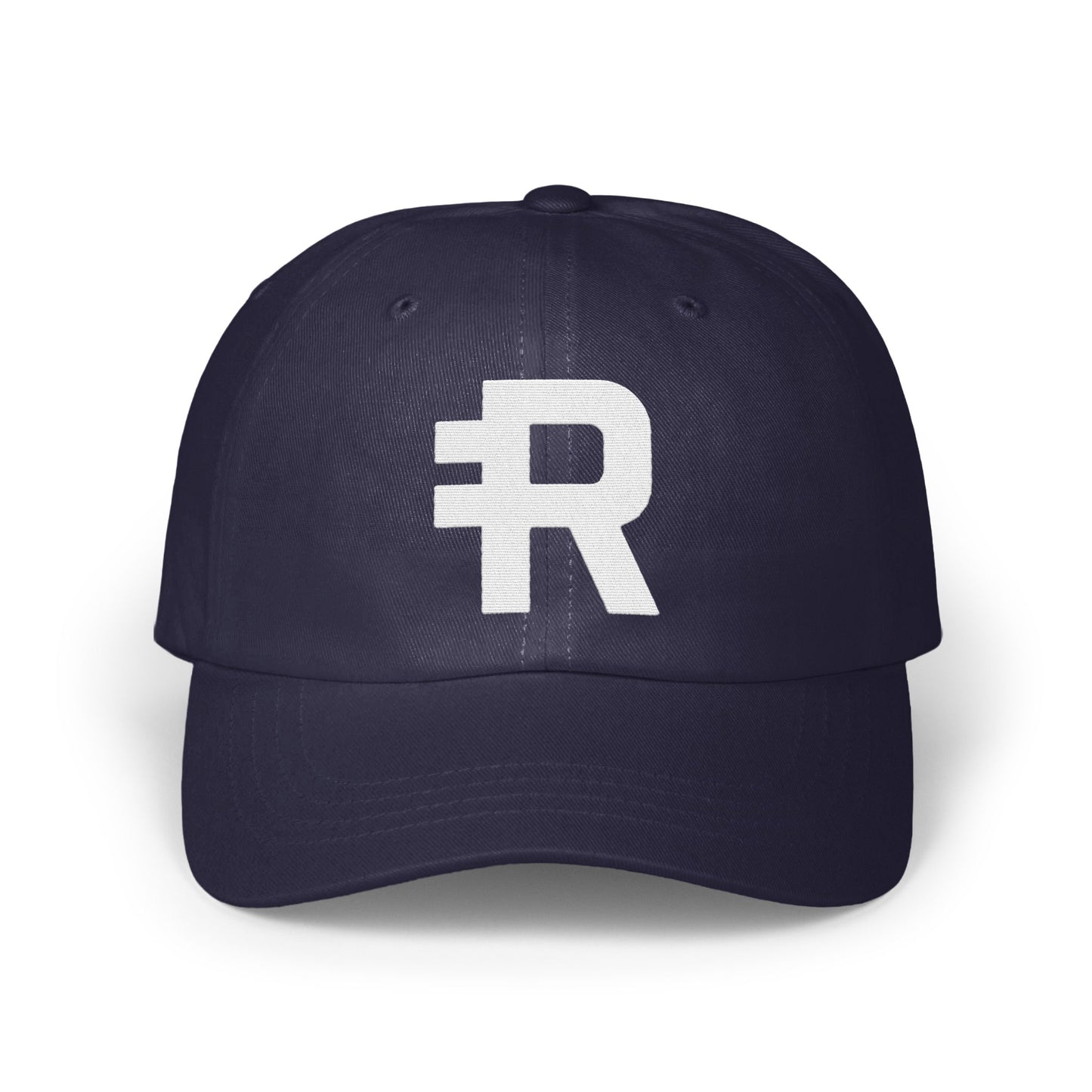 Stylish Dark Blue Cap with Retro R Logo product type