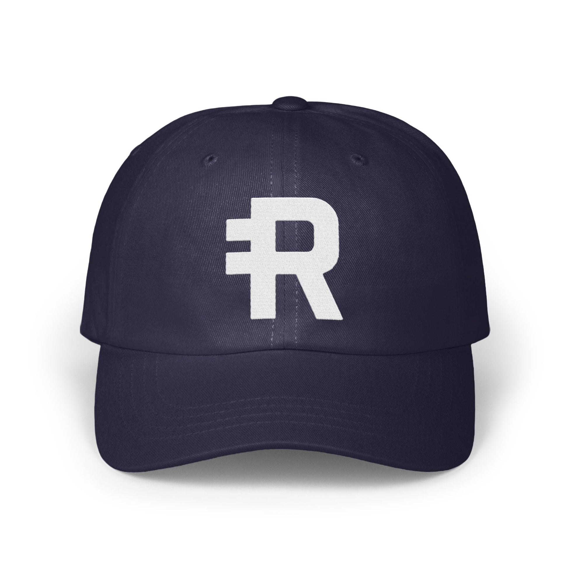Stylish Dark Blue Cap with Retro R Logo product type