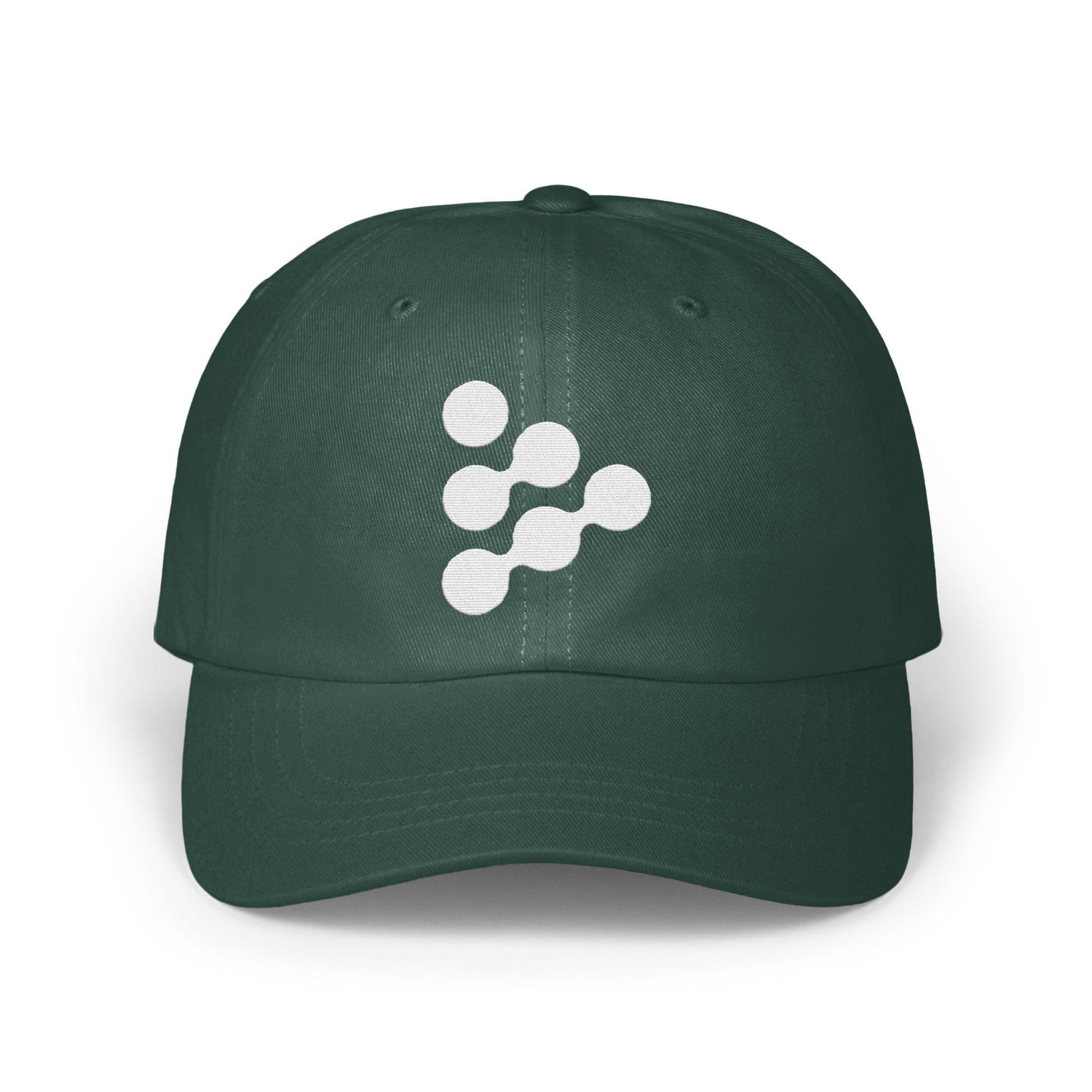 Stylish Dark Green Baseball Cap with Unique Logo product