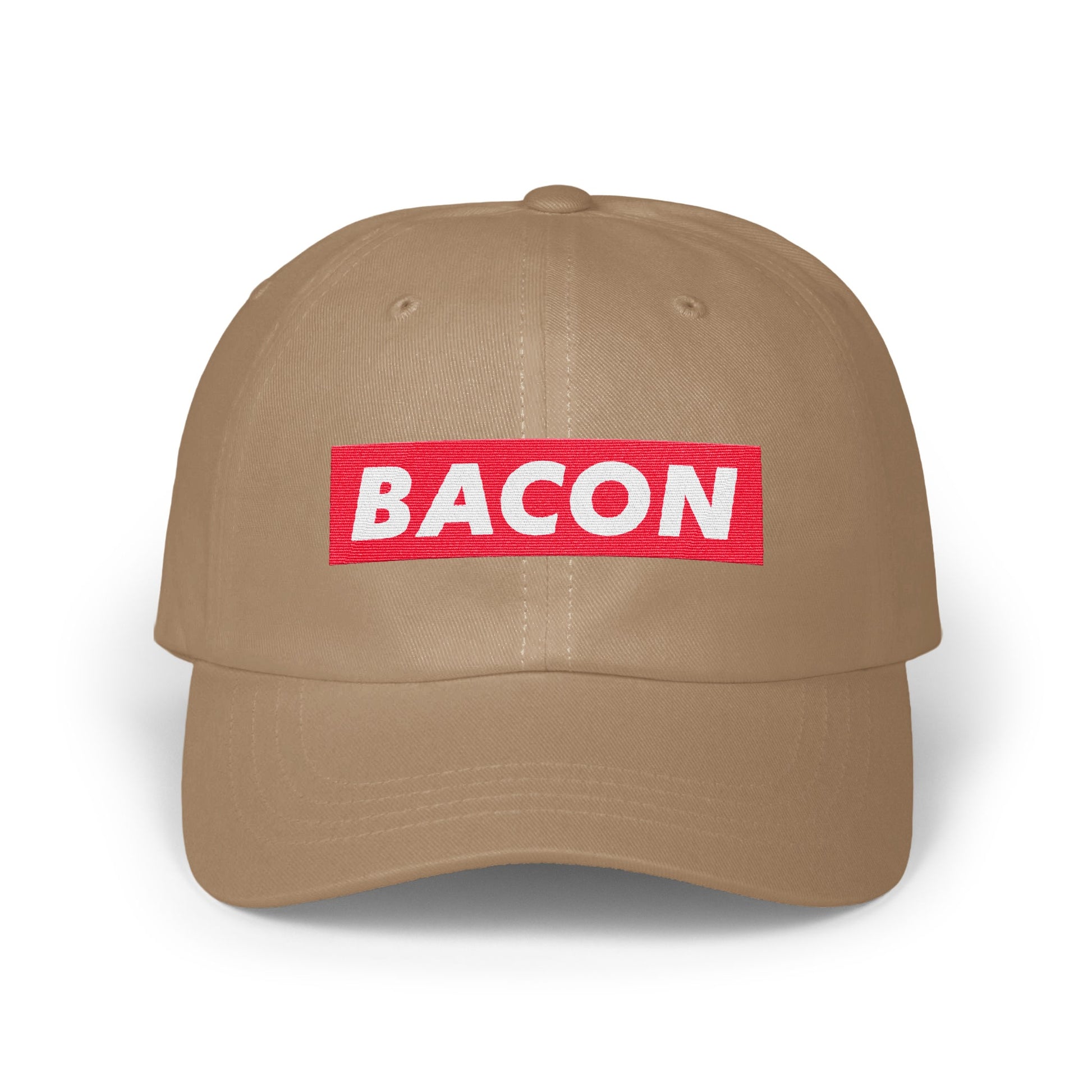 Bacon Text Design on Tan Baseball Cap product