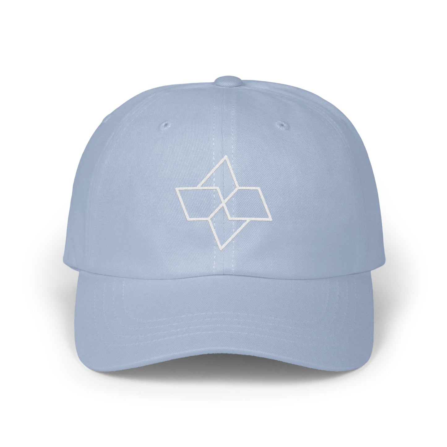 Stylish Light Blue Baseball Cap with Geometric Design product type