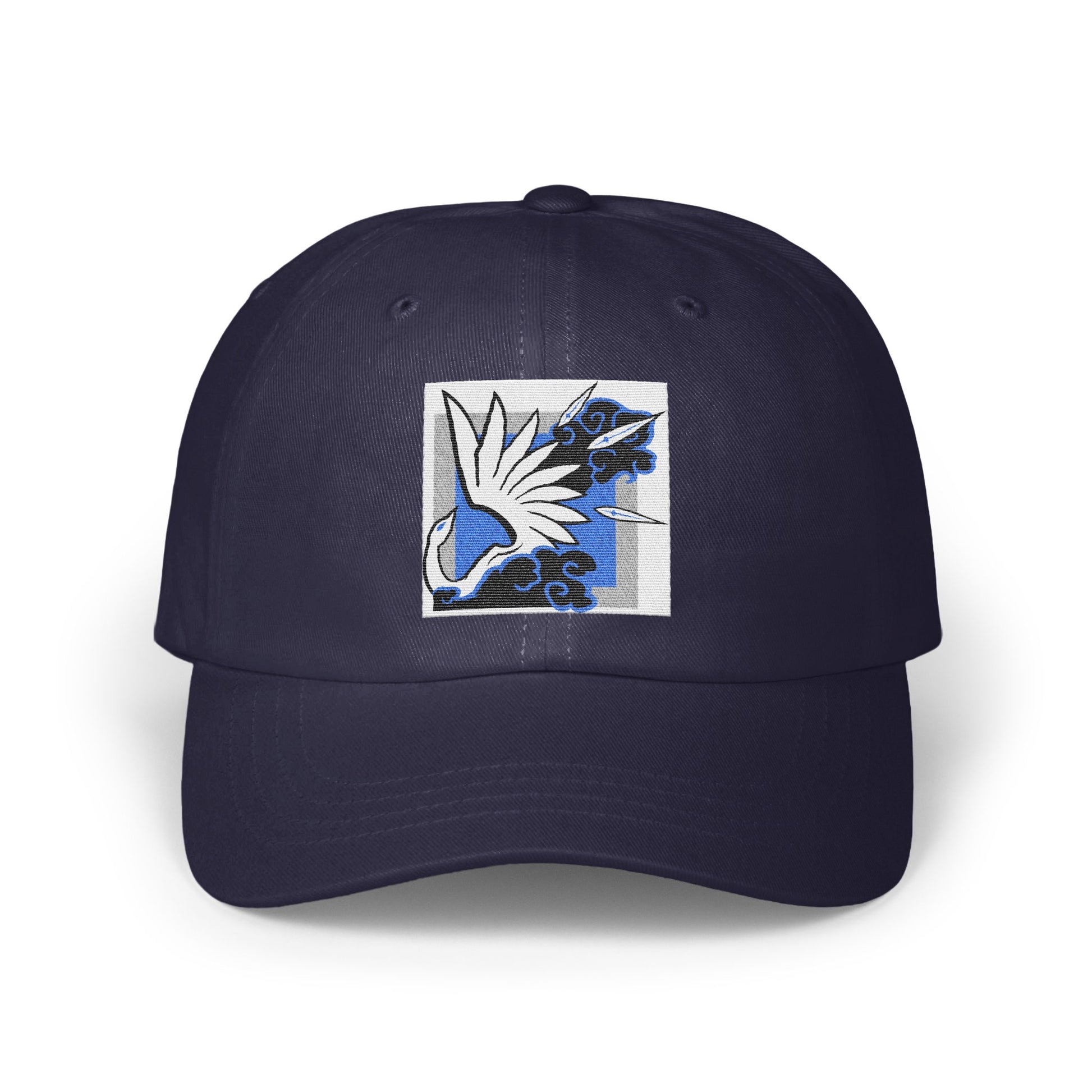 Blue and White Graphic Bird Design Hat product