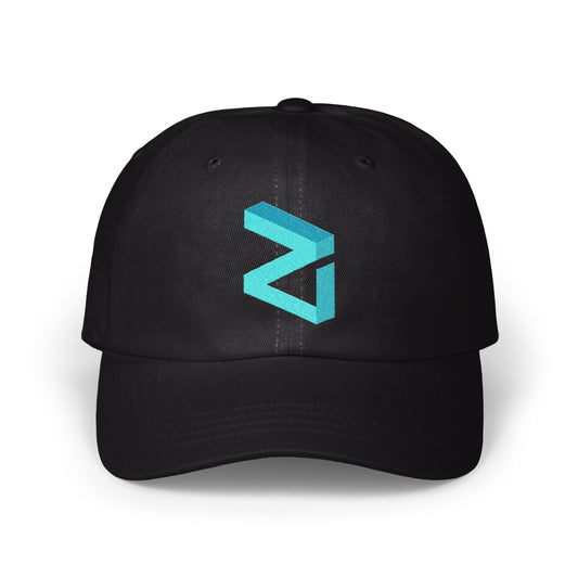 Stylish Black Cap with Blue Geometric Z Logo product type