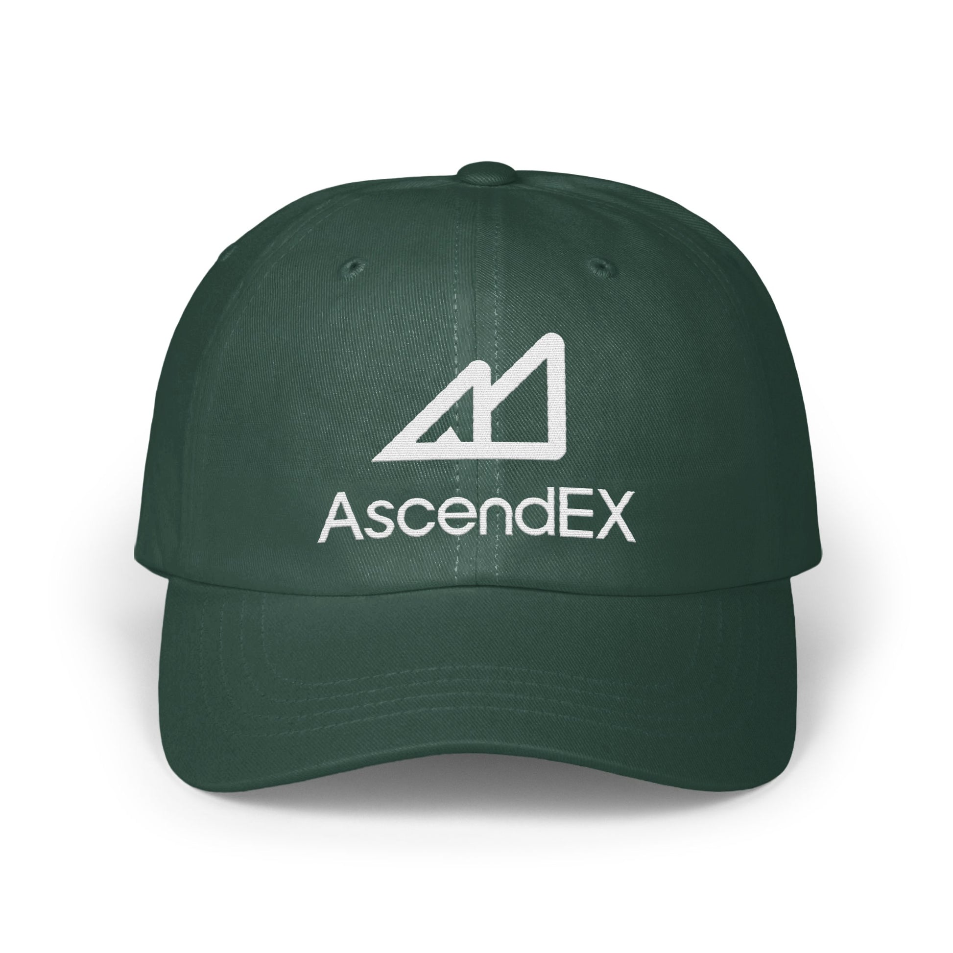 AscendEX green baseball cap with logo design product