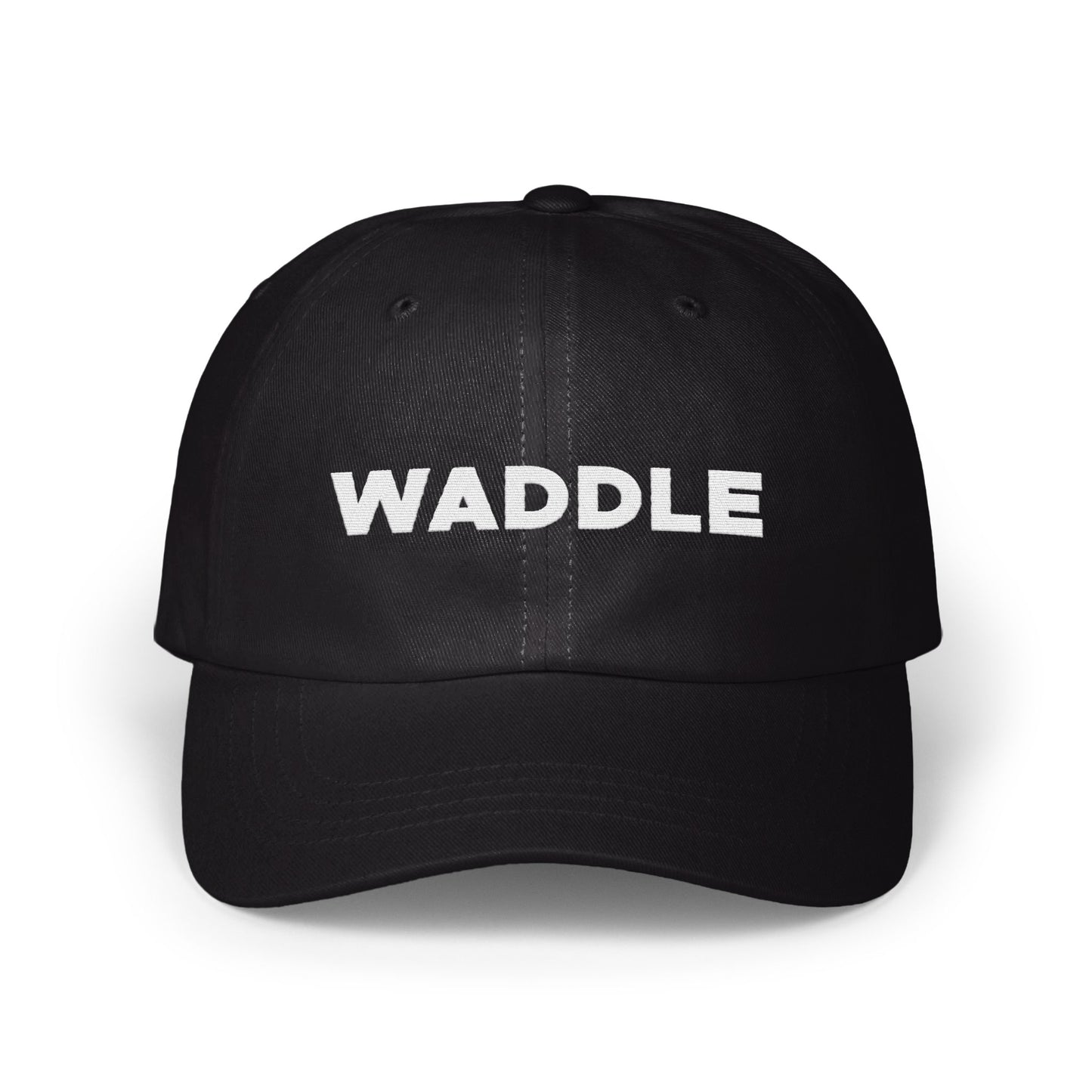 Stylish Black Waddle Text Design Adjustable Cap product
