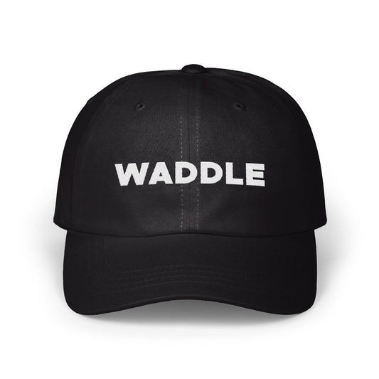 Stylish Black Waddle Text Design Adjustable Cap product
