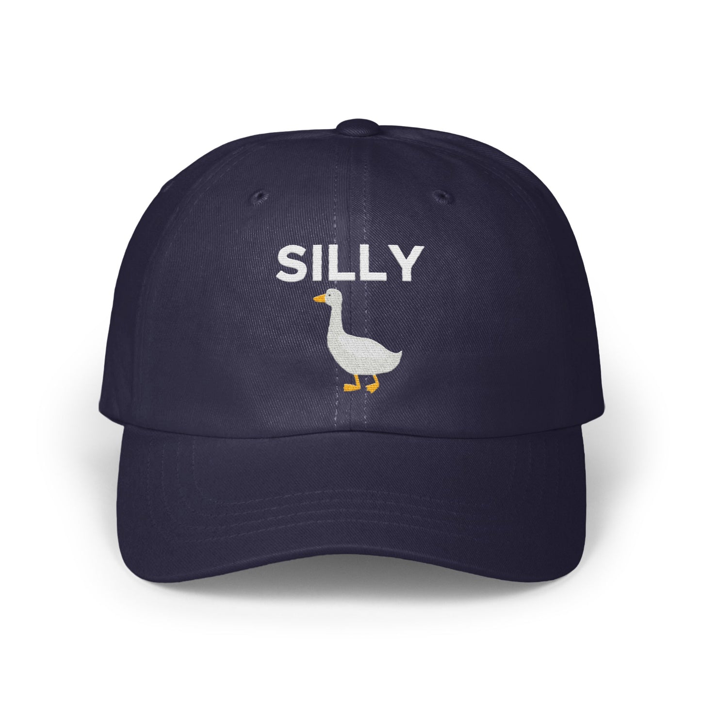 Silly Graphic Goose Design Navy Blue Hat product type