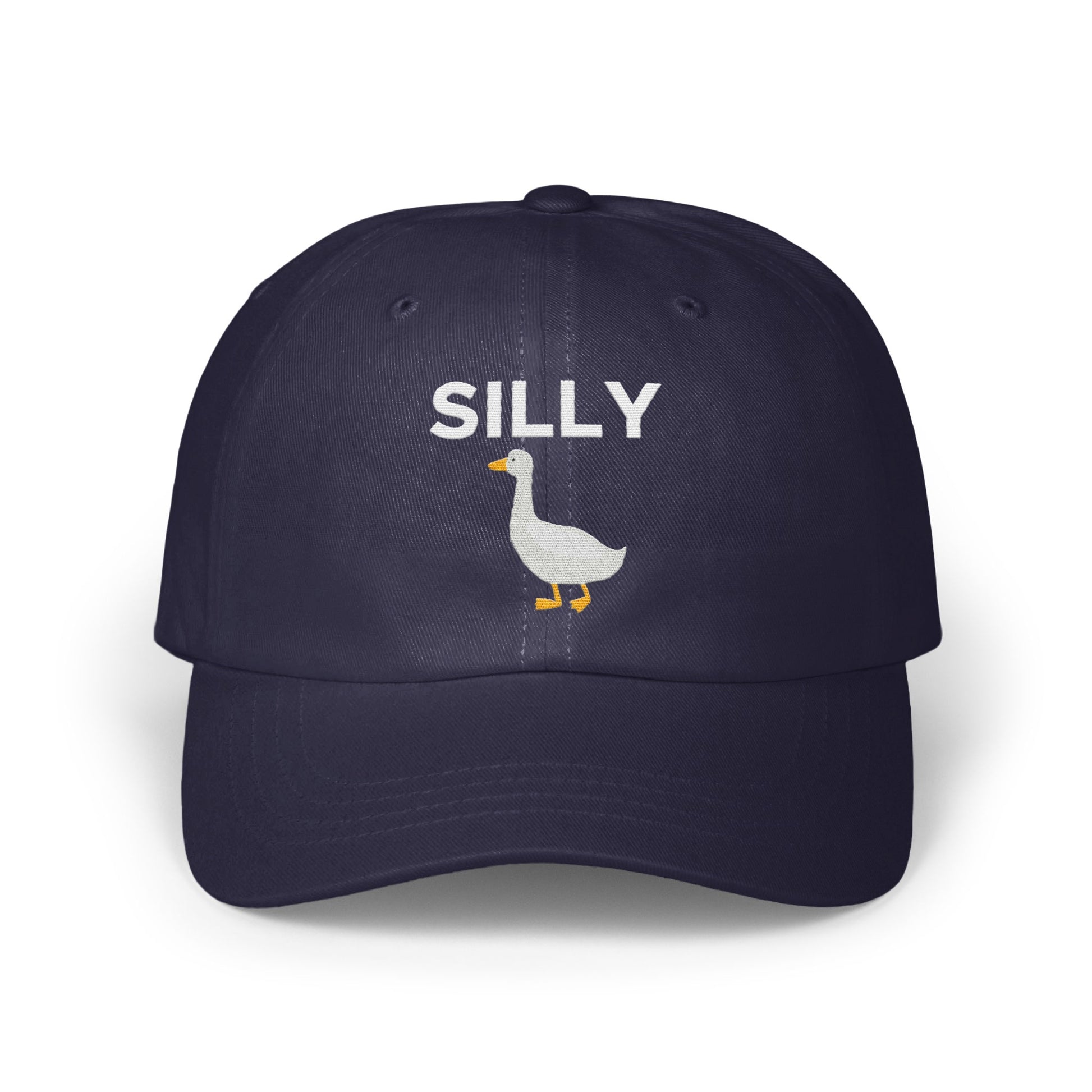 Silly Graphic Goose Design Navy Blue Hat product type