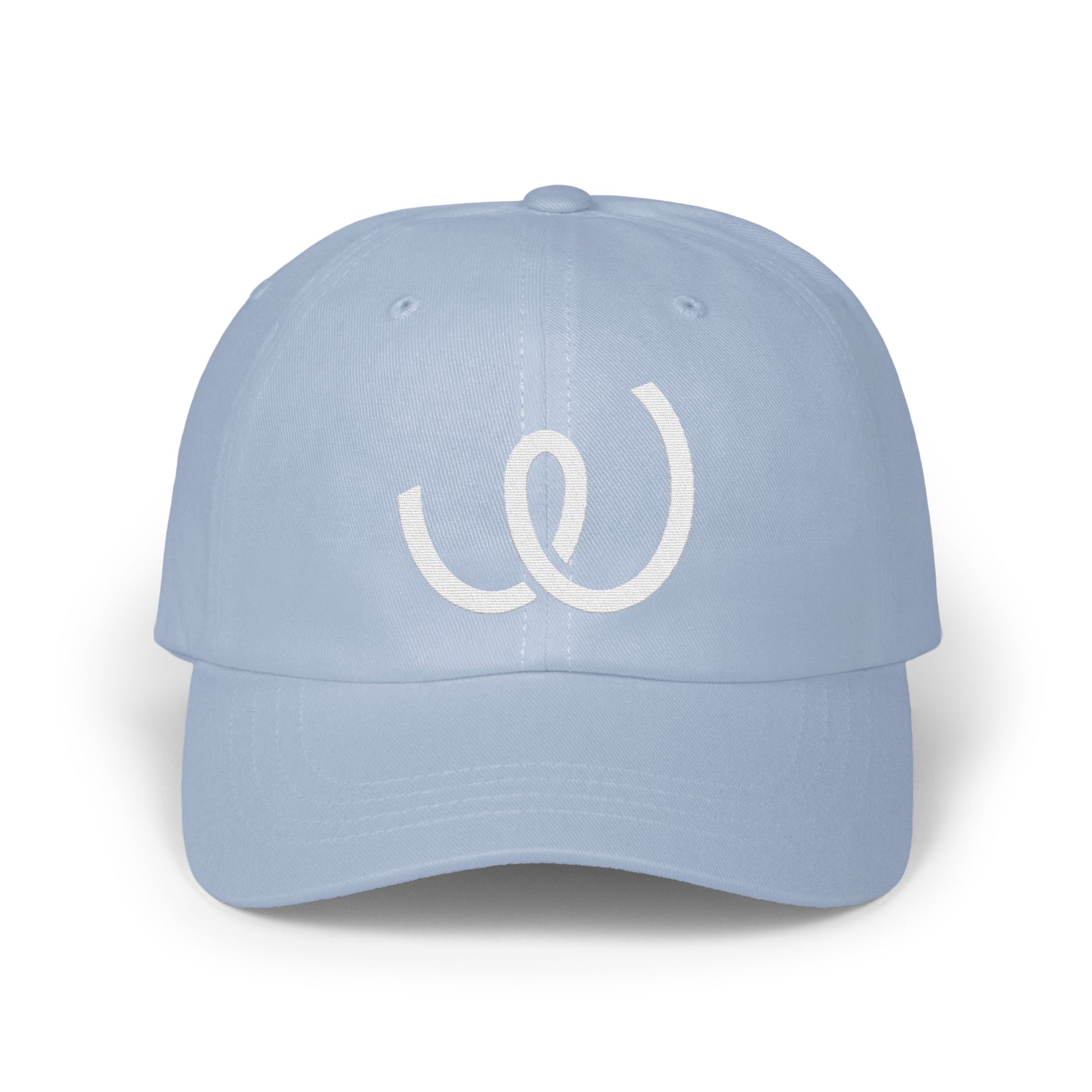 Stylish Light Blue Cap with Unique Logo Design product