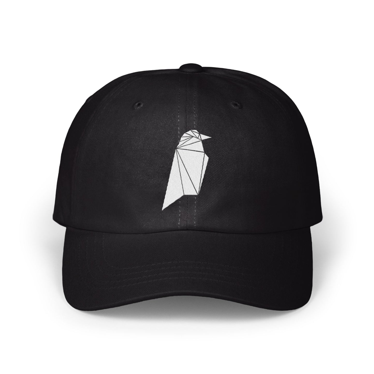 Black Baseball Cap with Geometric Bird Design product
