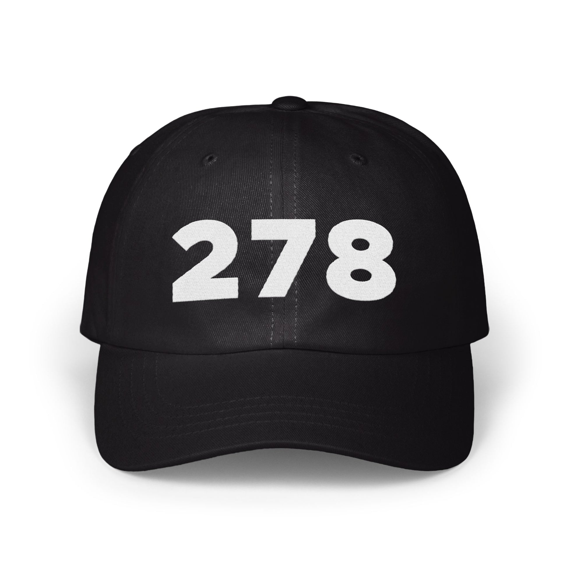 Classic Black Hat with Bold 278 Design cap product