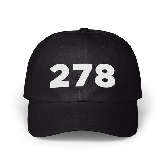 Classic Black Hat with Bold 278 Design cap product