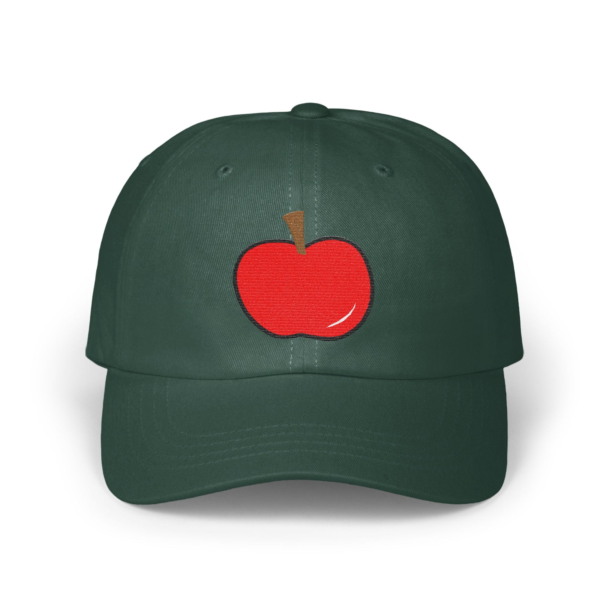 Stylish Green Cap with Embroidered Red Apple Hat Product
