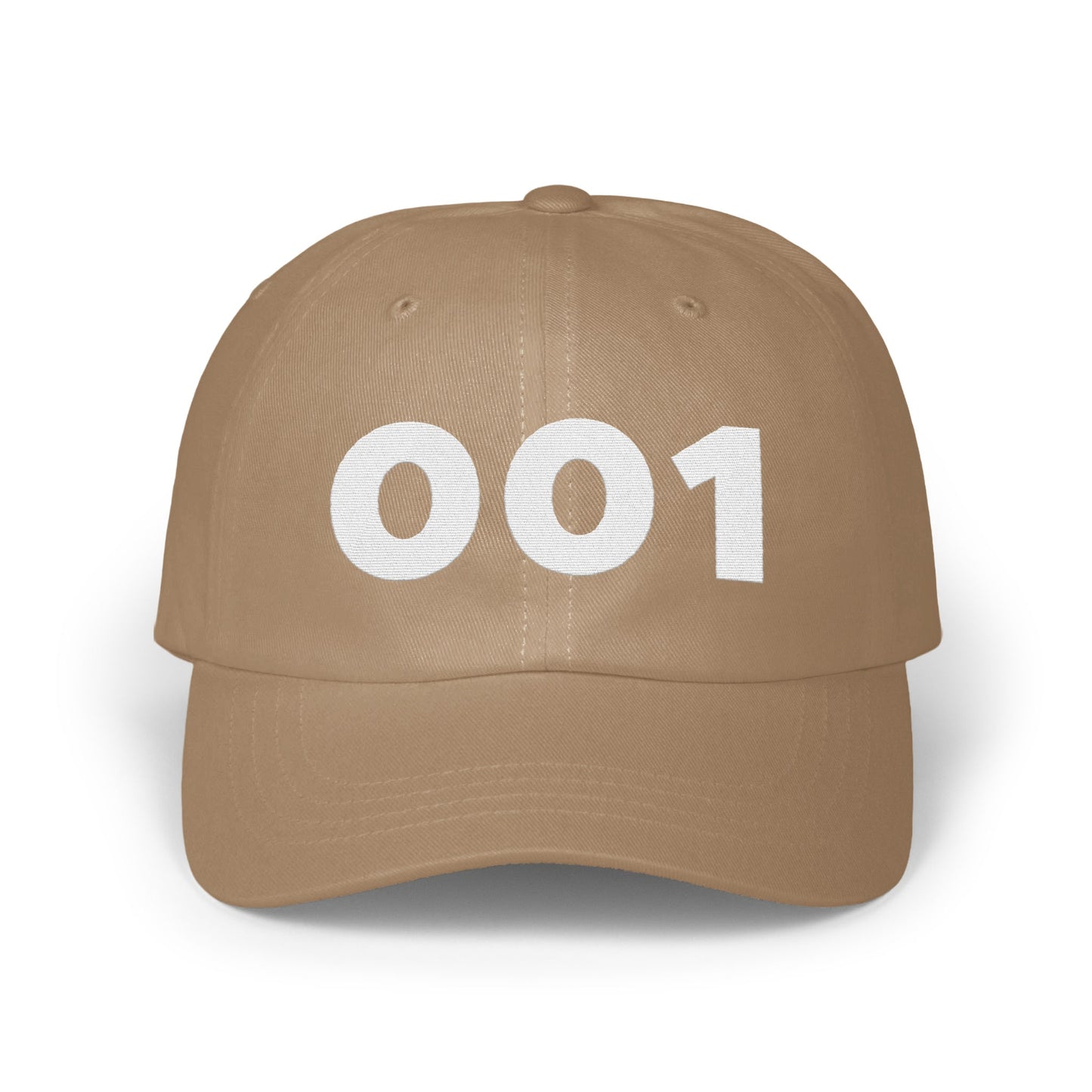 Stylish Tan Baseball Cap with White 001 Design product type