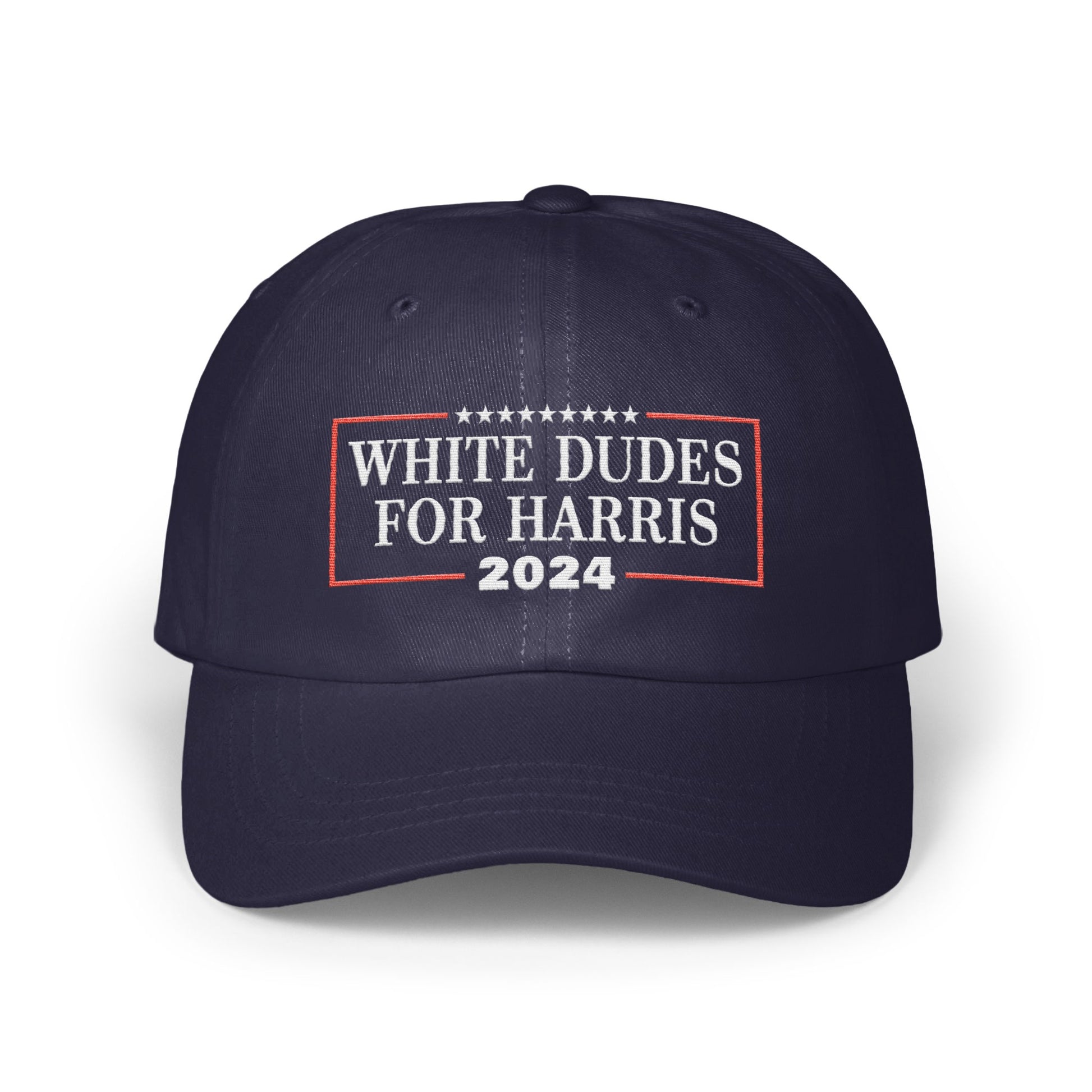 White Dudes For Harris 2024 Embroidered Hat product type