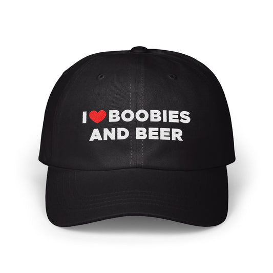 I Love Boobies And Beer Funny Adjustable Hat product