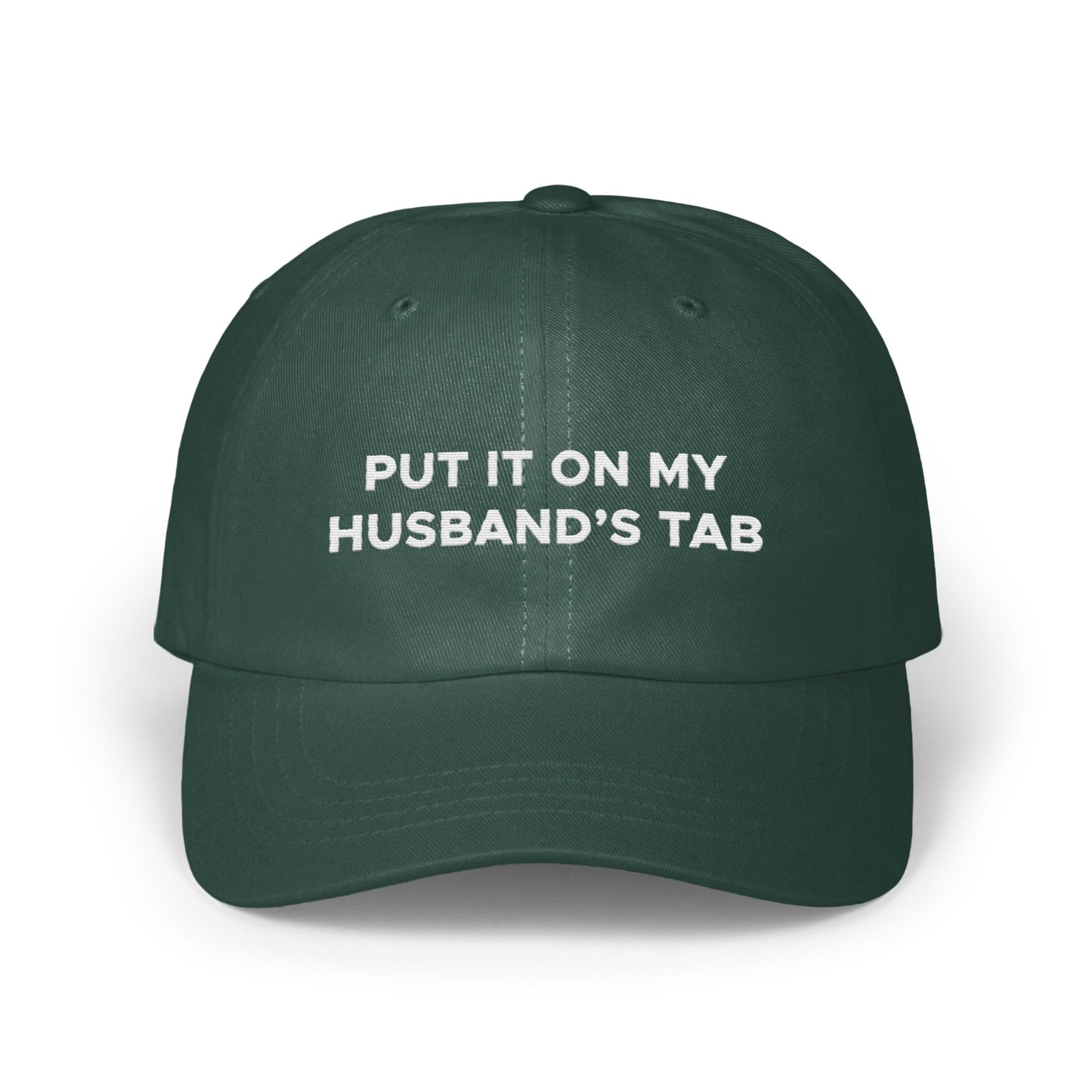 Put It On My Husband's Tab Green Baseball Cap product type