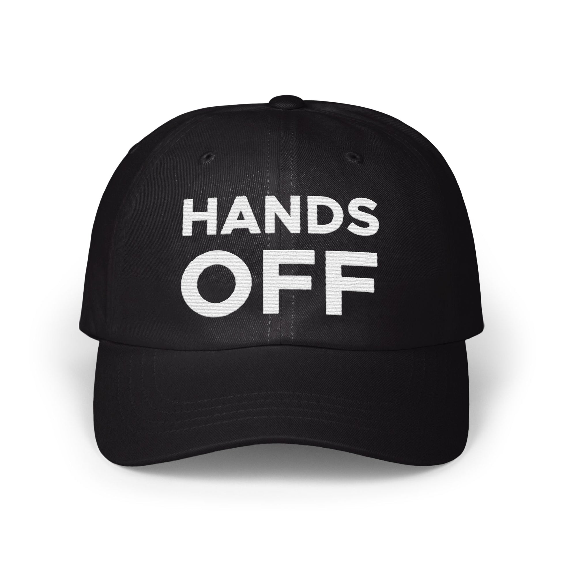 Hands Off statement cap with bold lettering product