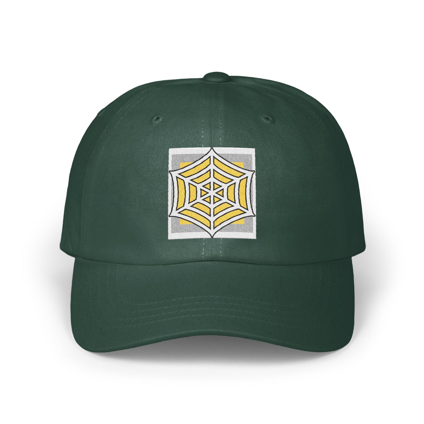 Green Baseball Cap with Unique Yellow Spiderweb Design product type
