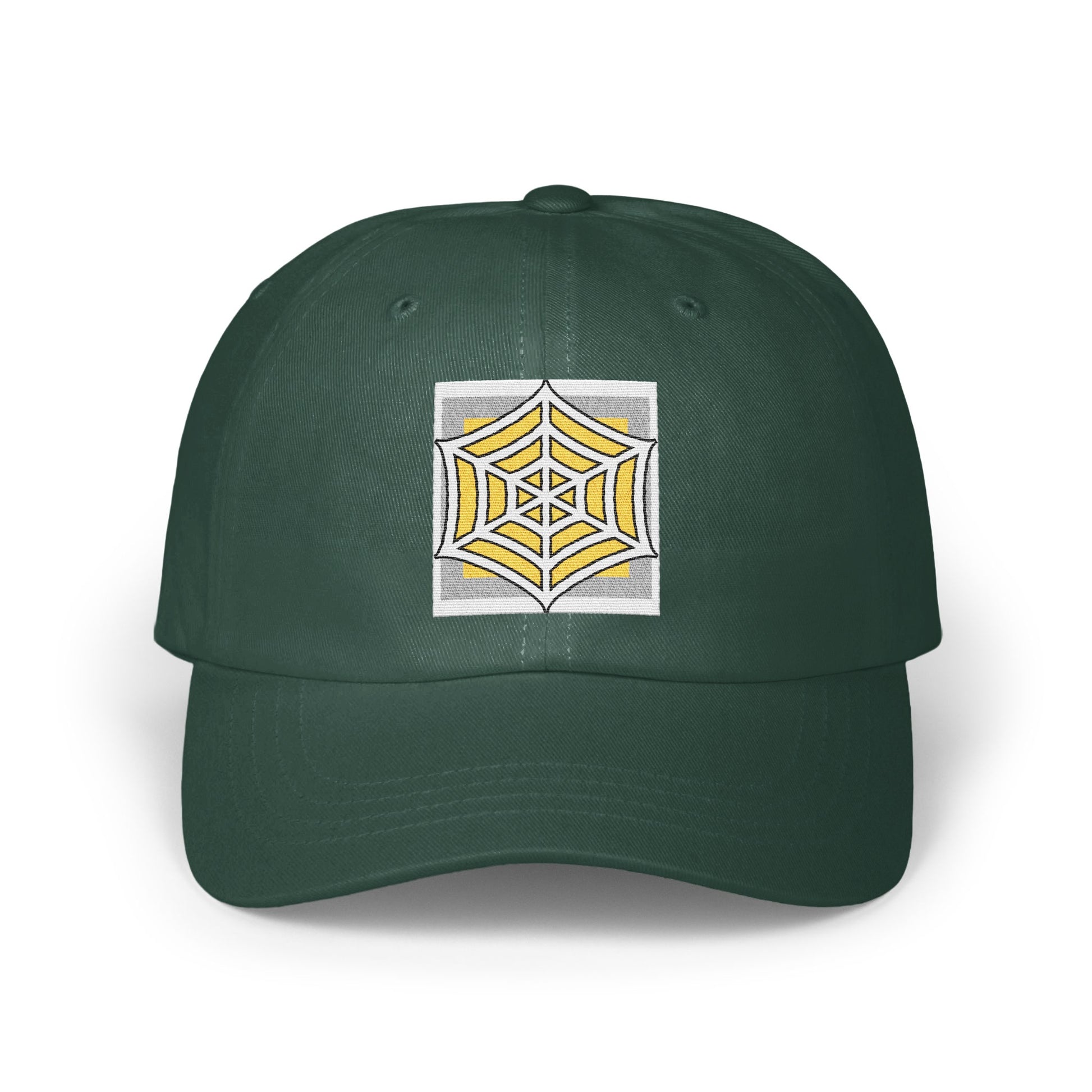 Green Baseball Cap with Unique Yellow Spiderweb Design product type