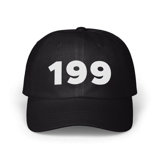 Bold Black Cap with 199 Number Embroidery Hat product