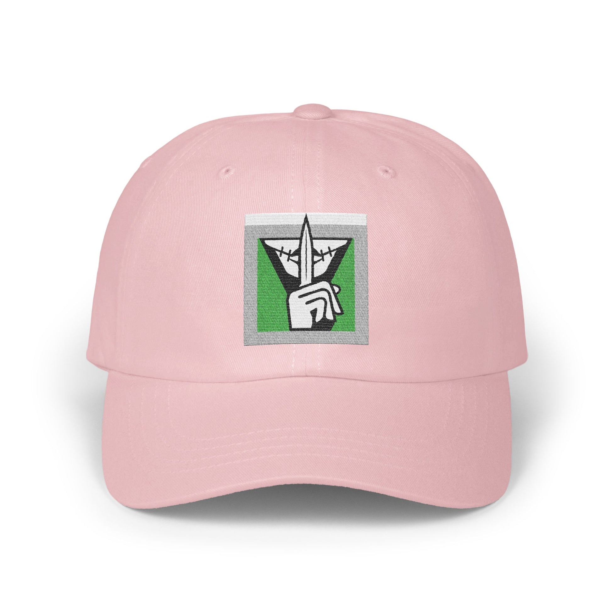 Stylish Pink Cap Featuring Unique Green Logo product