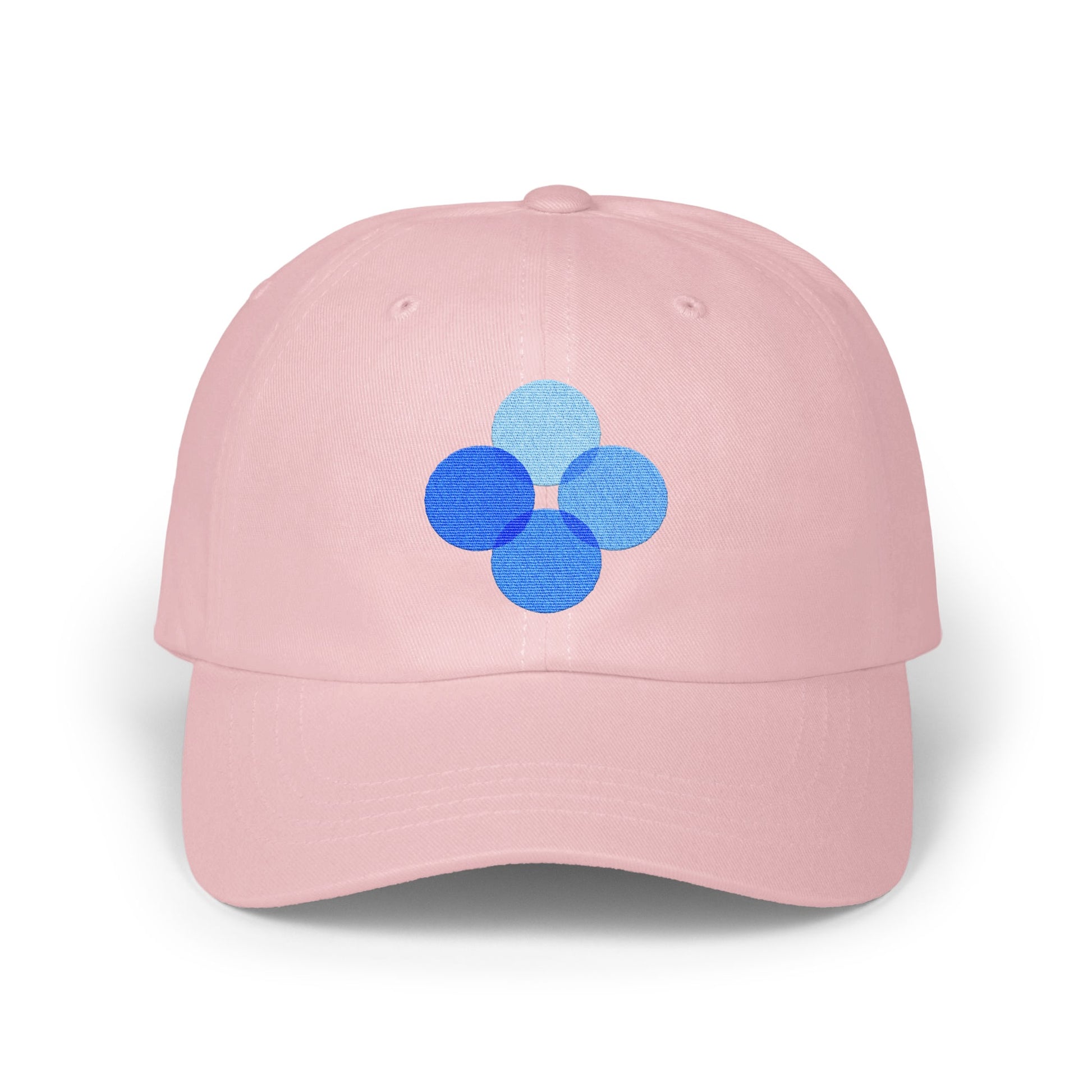 Stylish Pink Hat with Unique Blue Design product type