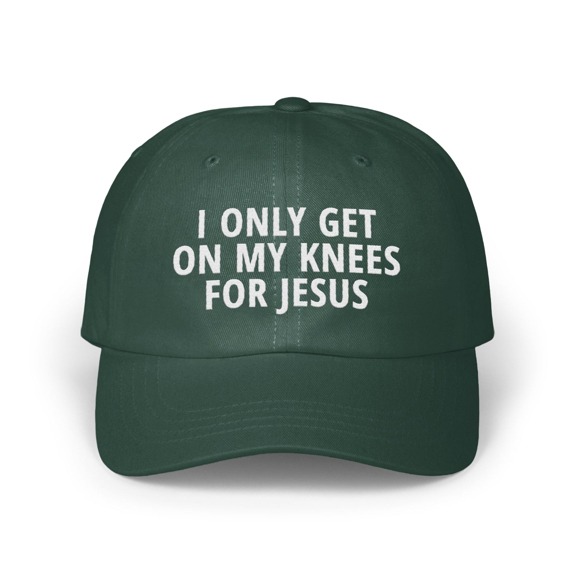 Inspirational I Only Get On My Knees For Jesus Cap product type