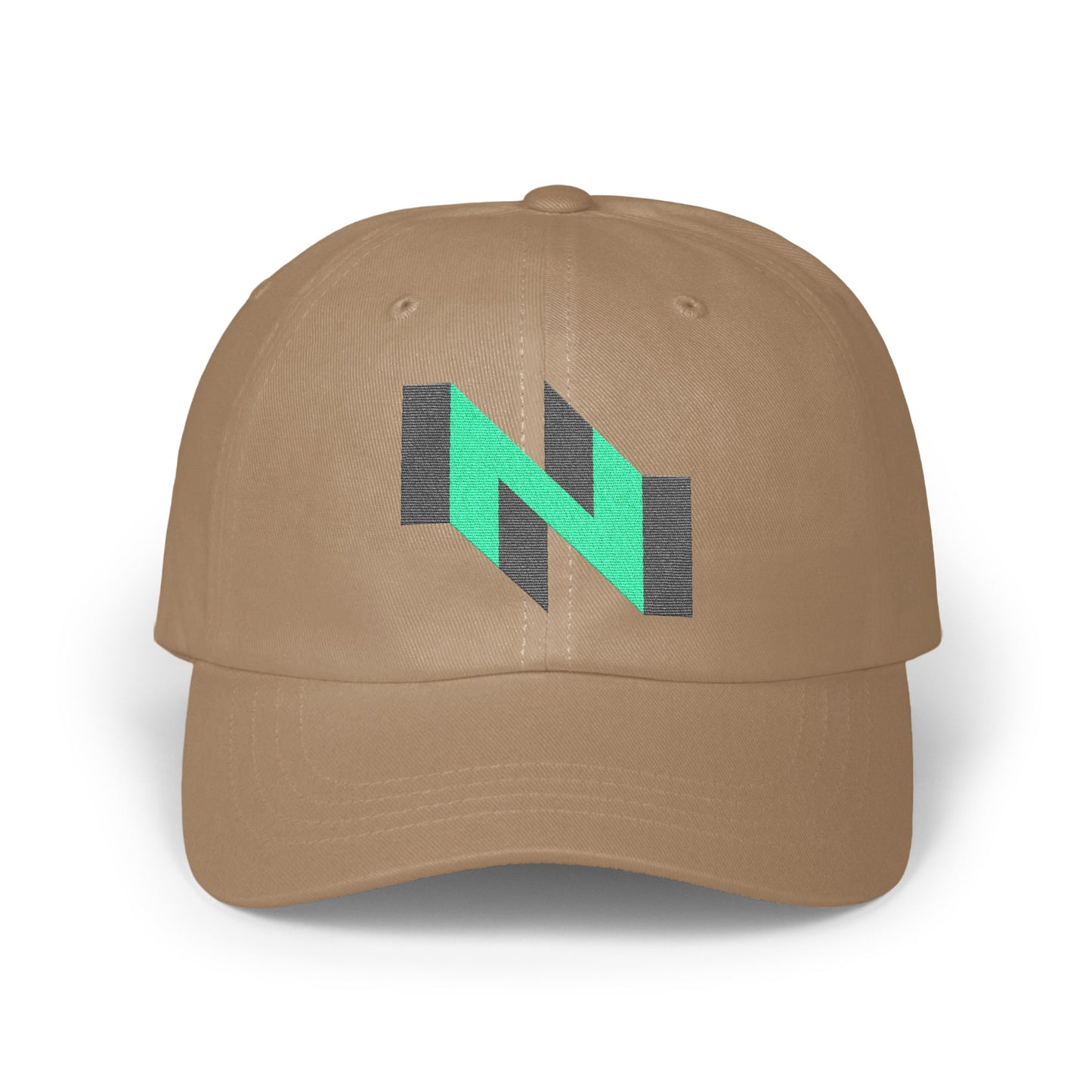 Stylish Beige Cap with Green N Print design product