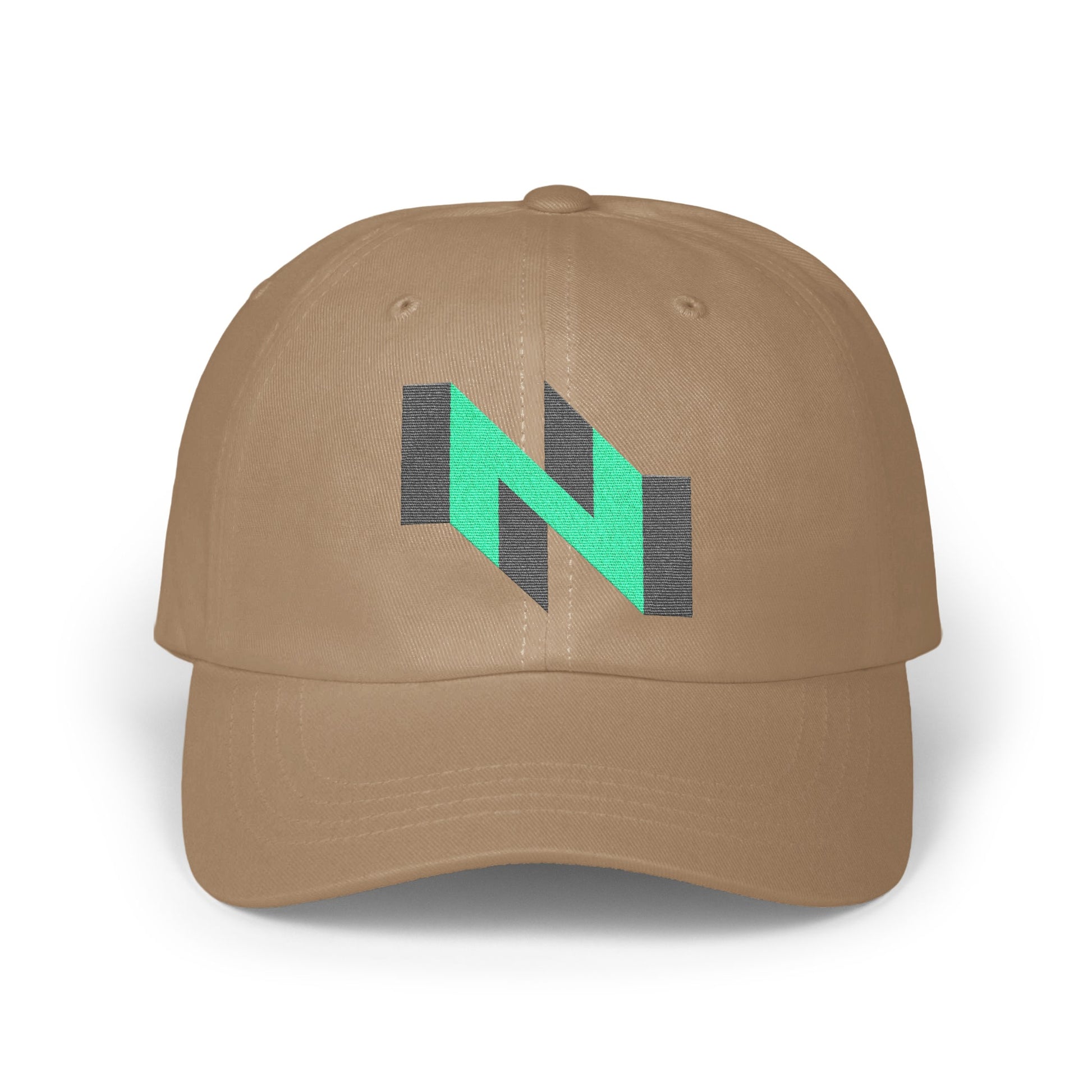 Stylish Beige Cap with Green N Print design product