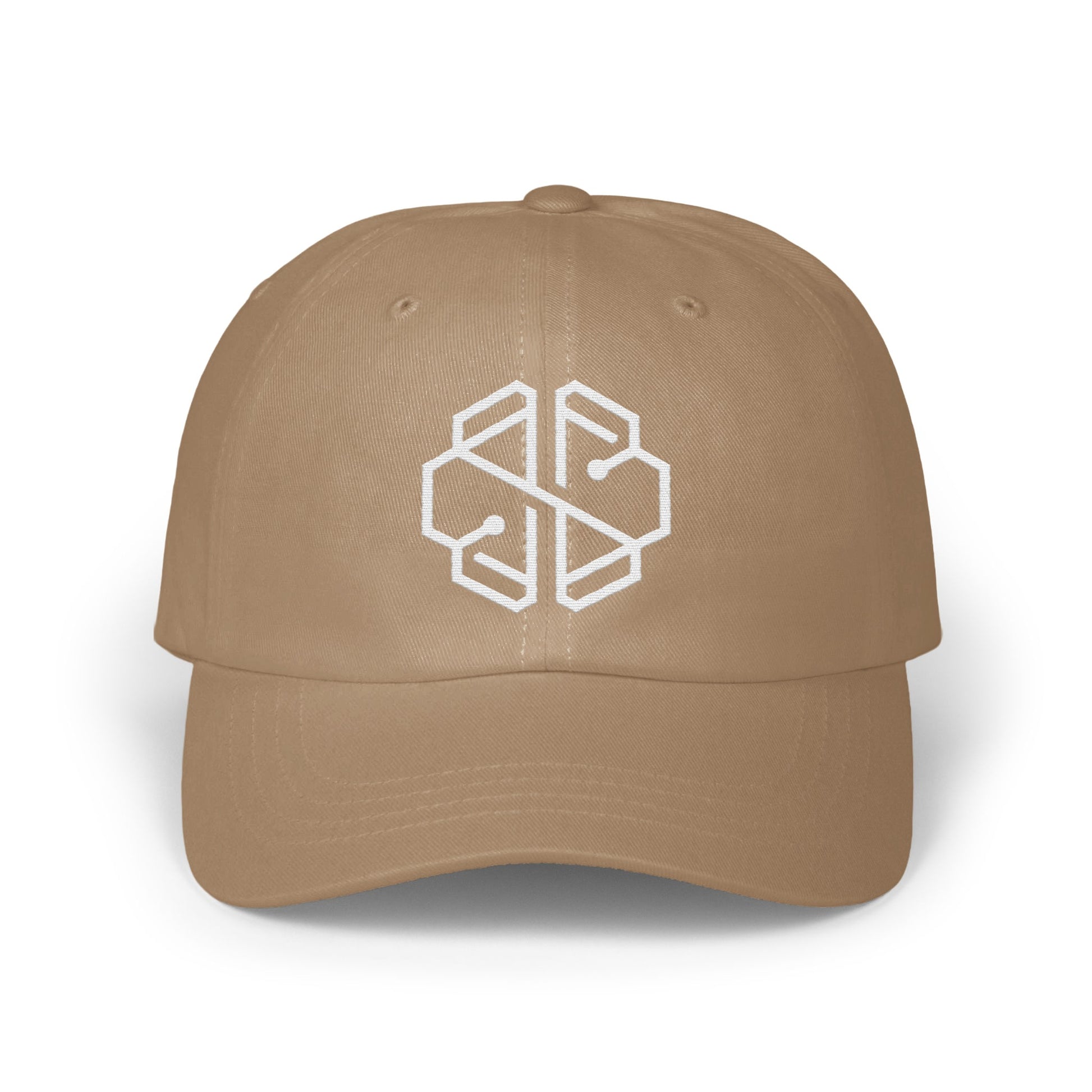 Stylish Beige Baseball Cap with Unique Logo product type