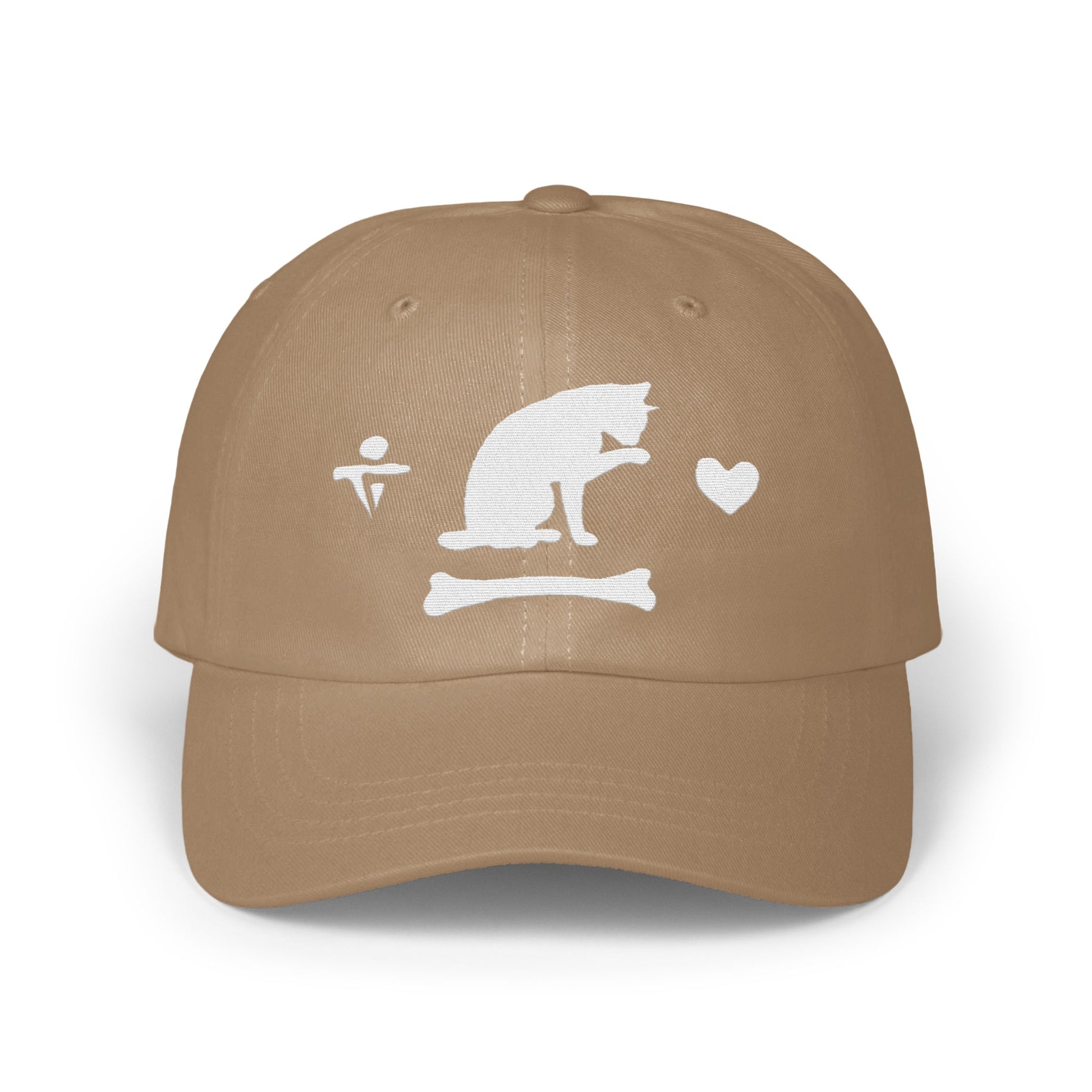Cute Cat and Bone Heart Design Hat product type