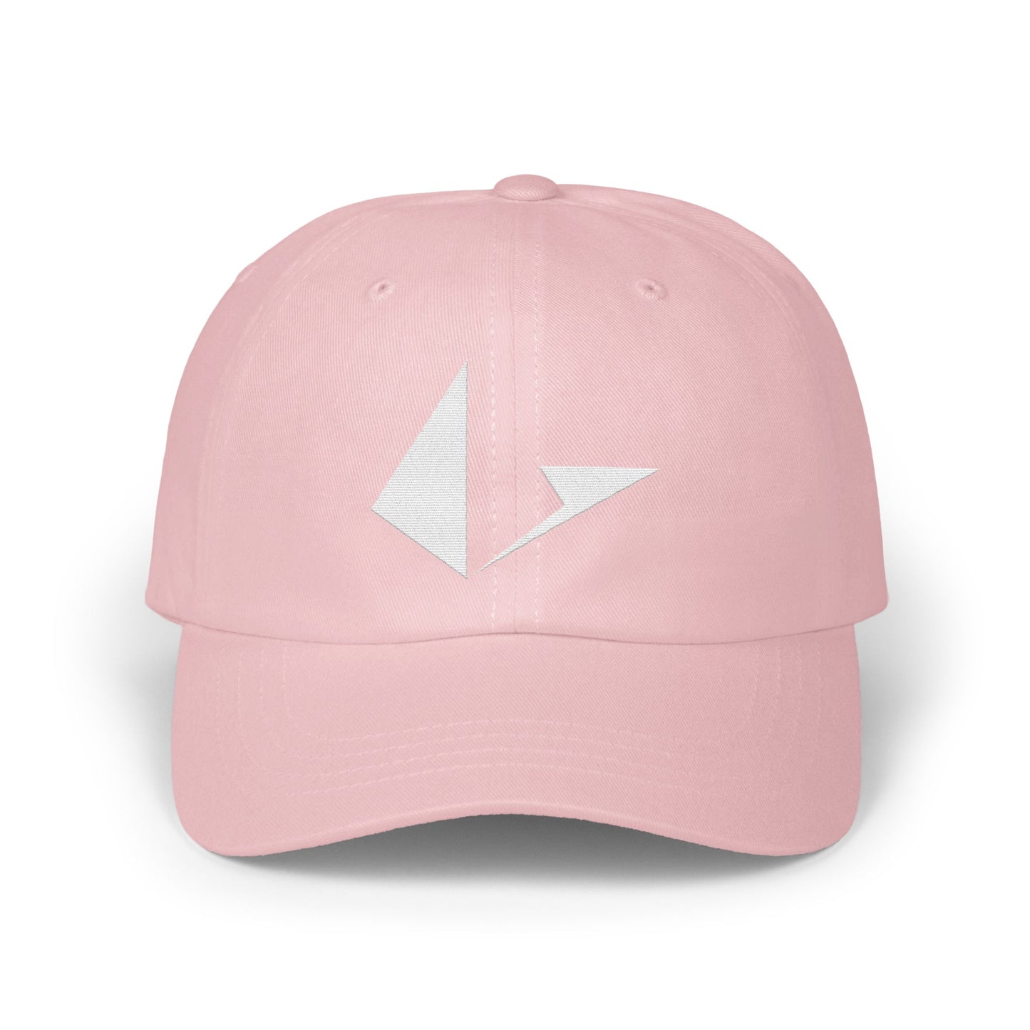 Stylish Pink Cap with Unique White Logo Design product type