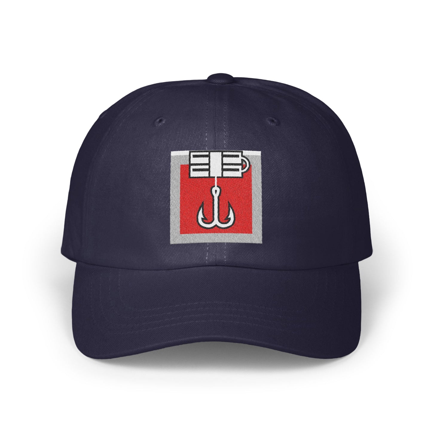 Navy Blue Baseball Cap with Fishing Hook Design product