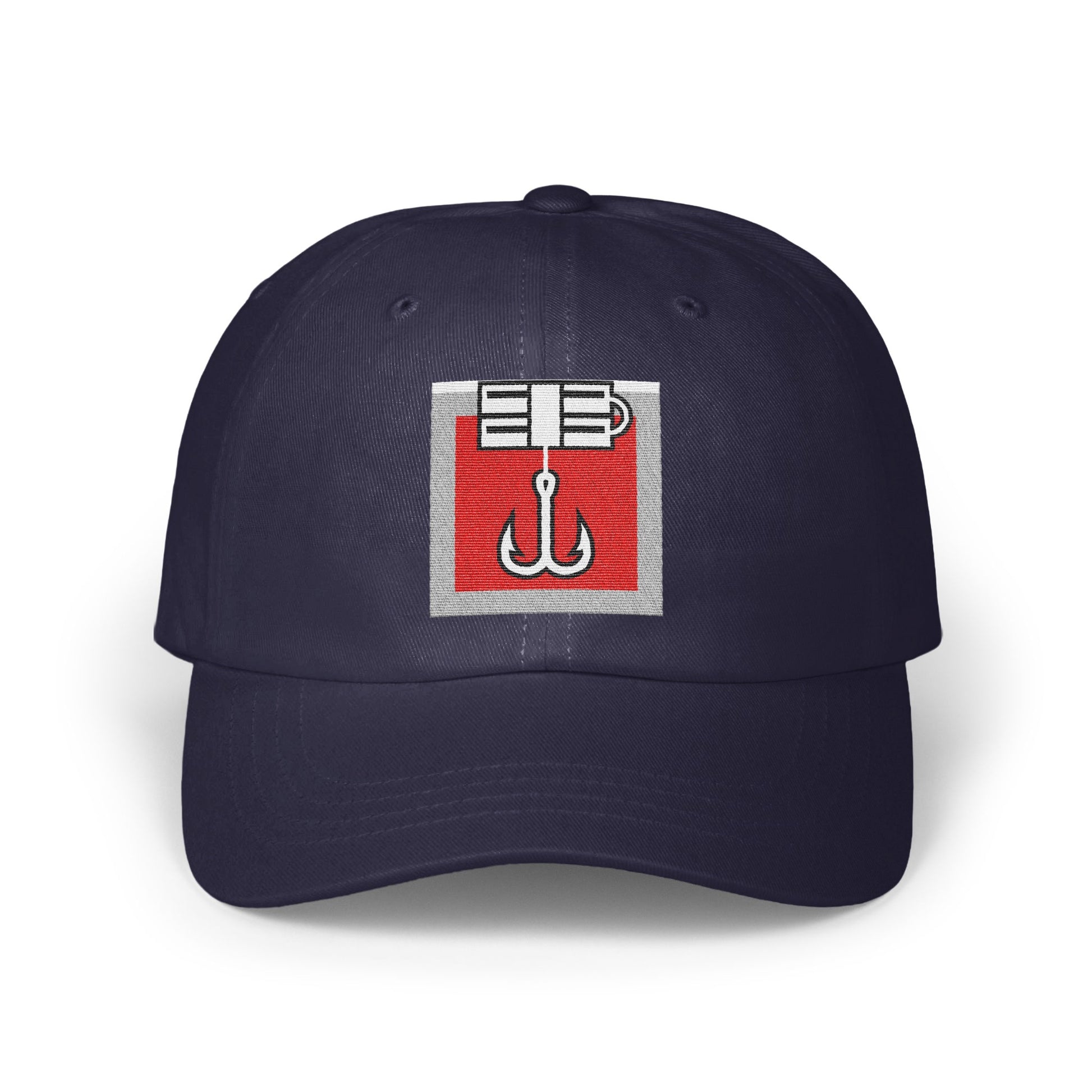 Navy Blue Baseball Cap with Fishing Hook Design product