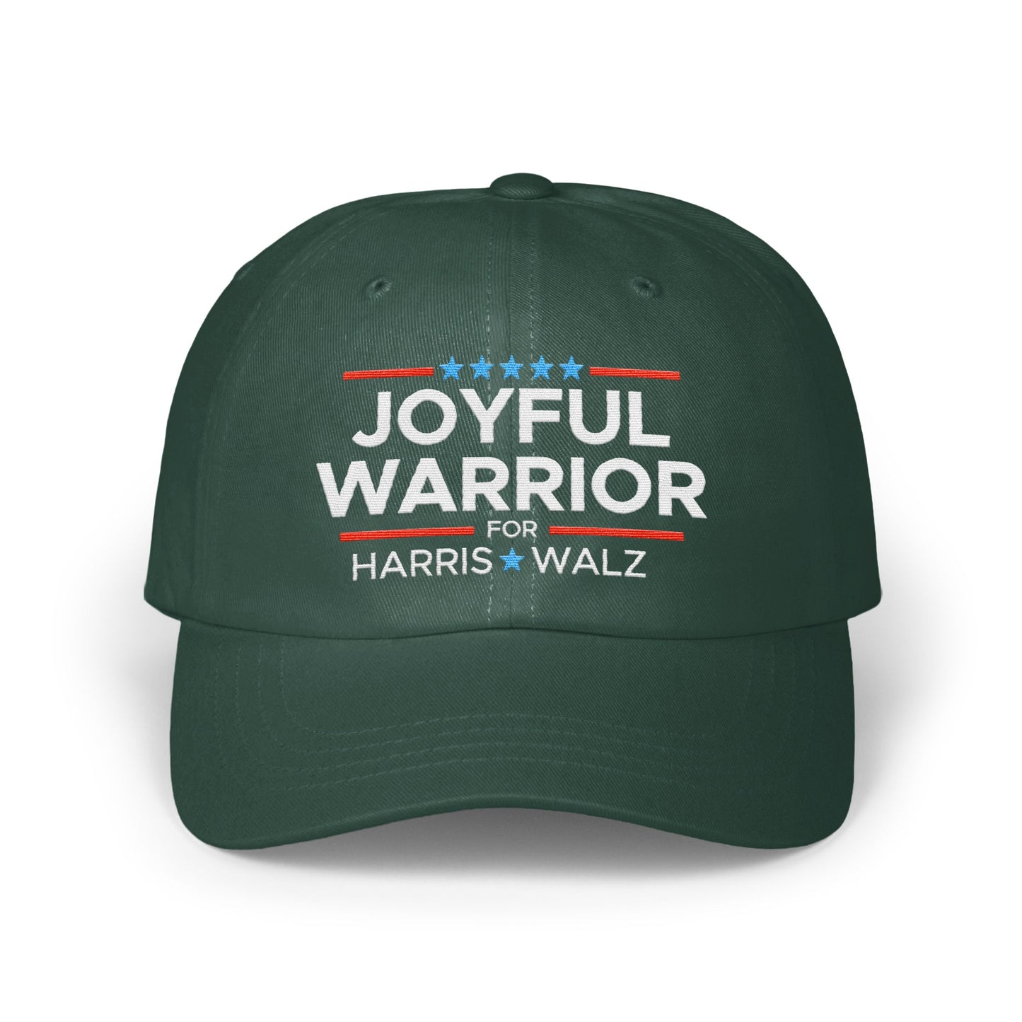 Joyful Warrior for Harris Walz Text Embroidered Hat product type