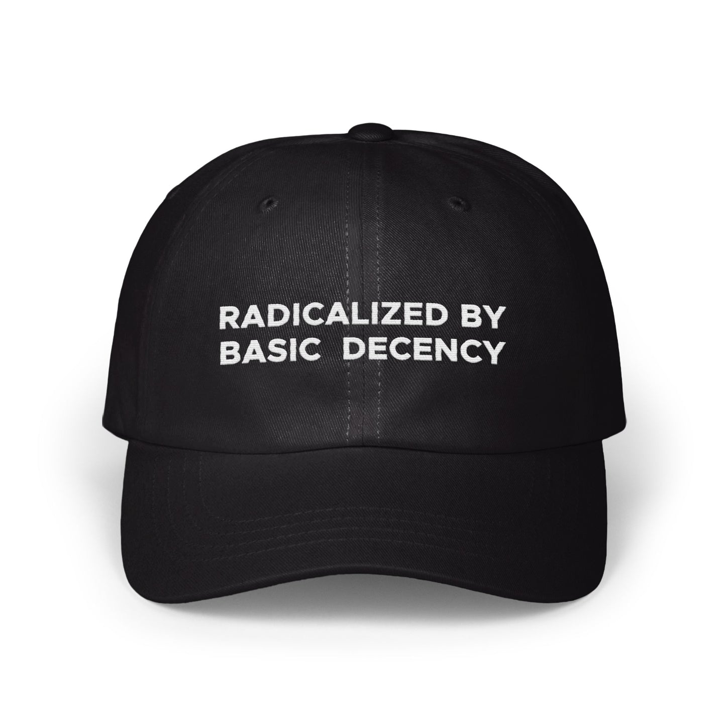 Radicalized by Basic Decency Embroidered Hat product