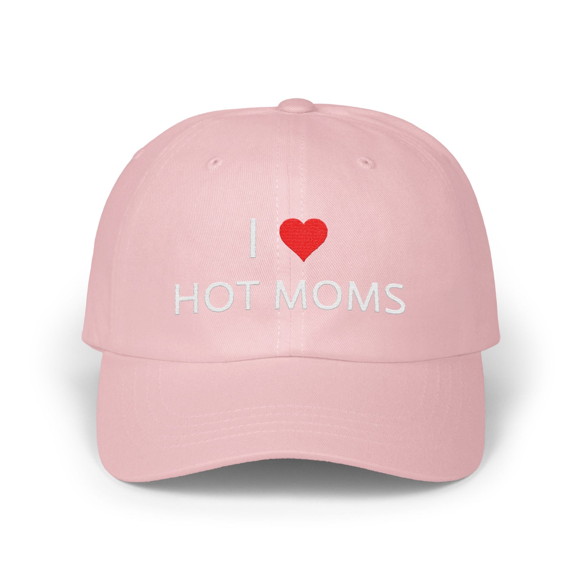 I Love Hot Moms Embroidered Baseball Cap product