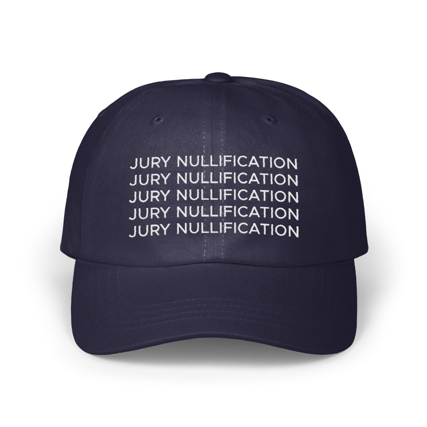 Jury Nullification Text Navy Baseball Hat product type
