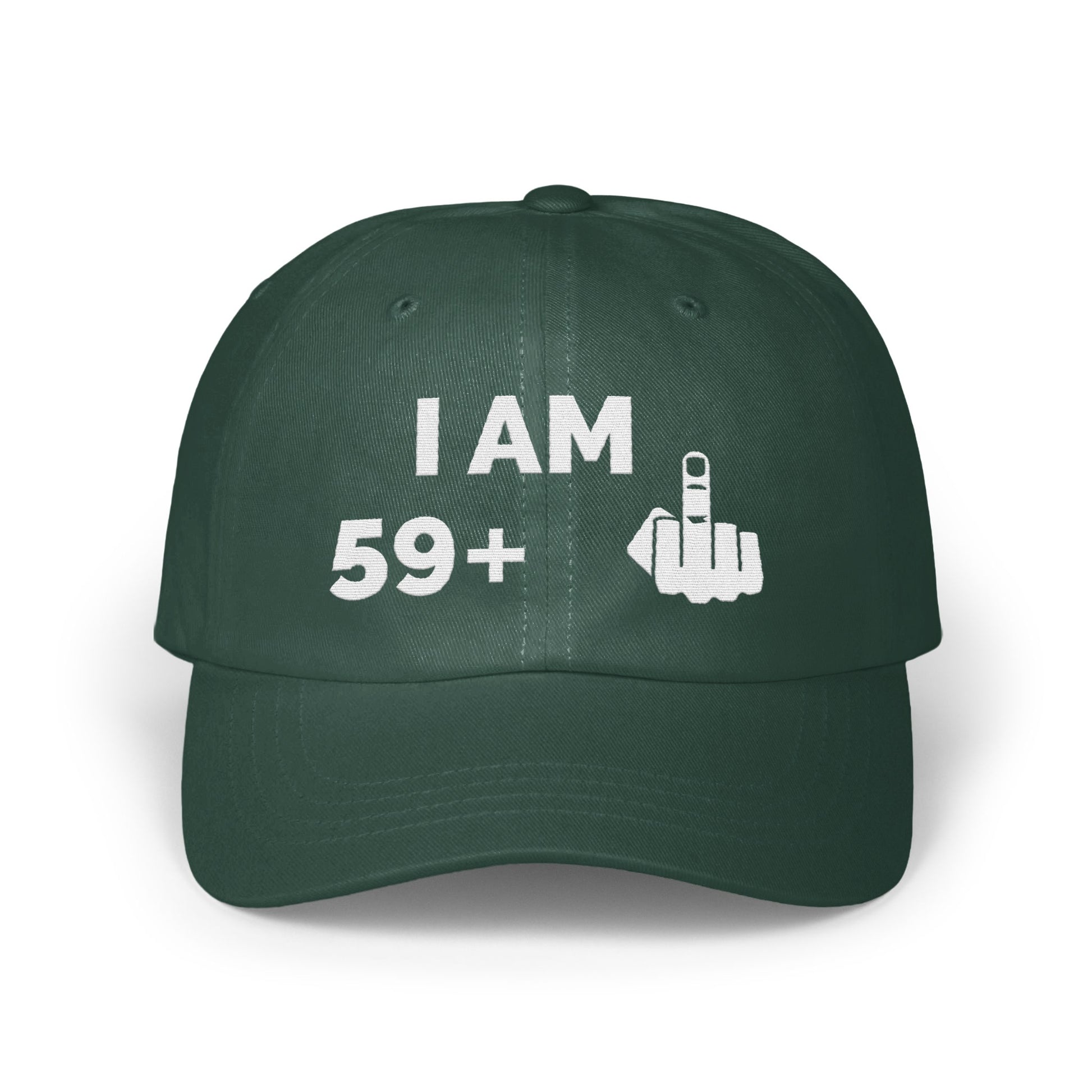 I AM 59 Plus Humorous Embroidered Text Cap product