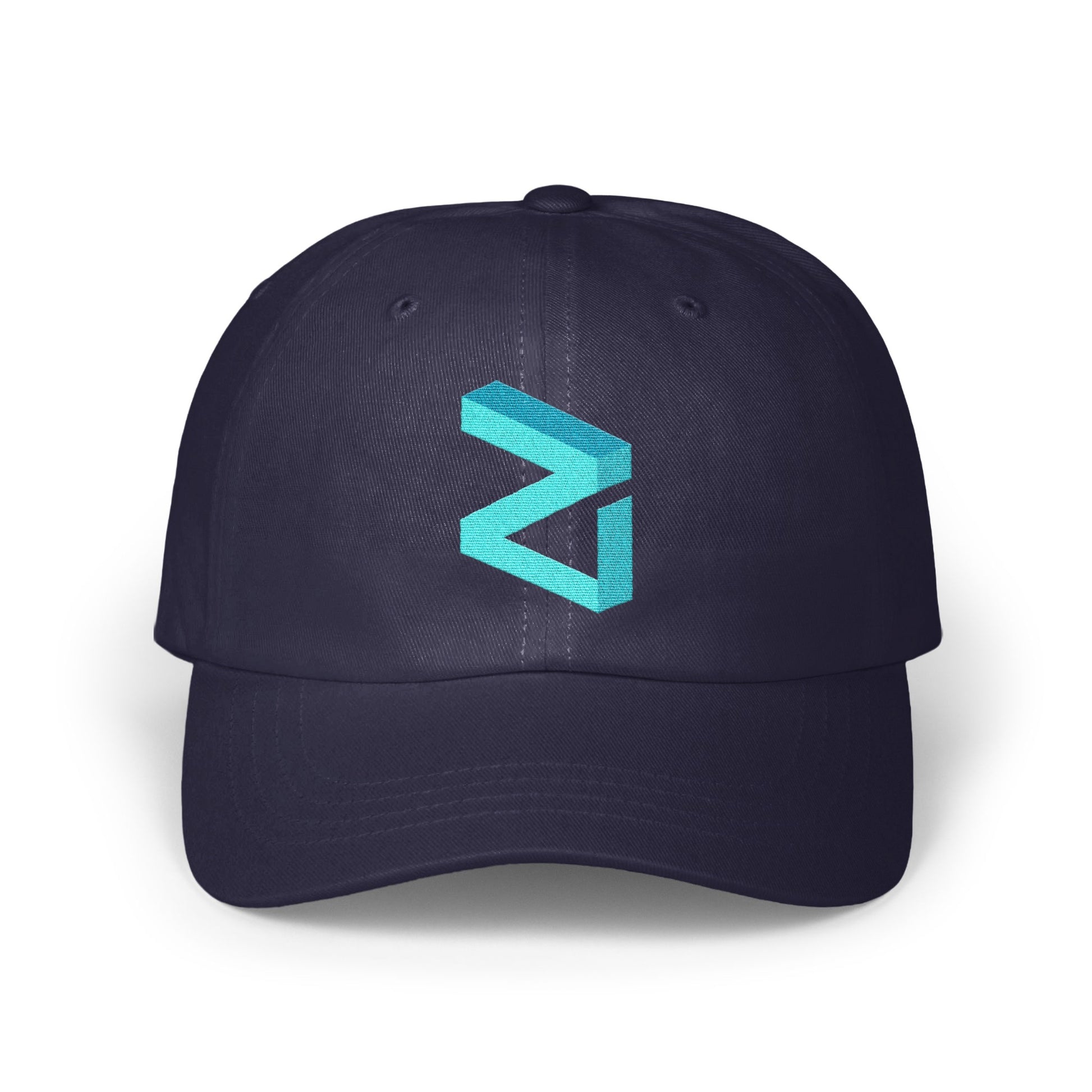 Trendy Navy Blue Hat with Unique Geometric Design product type