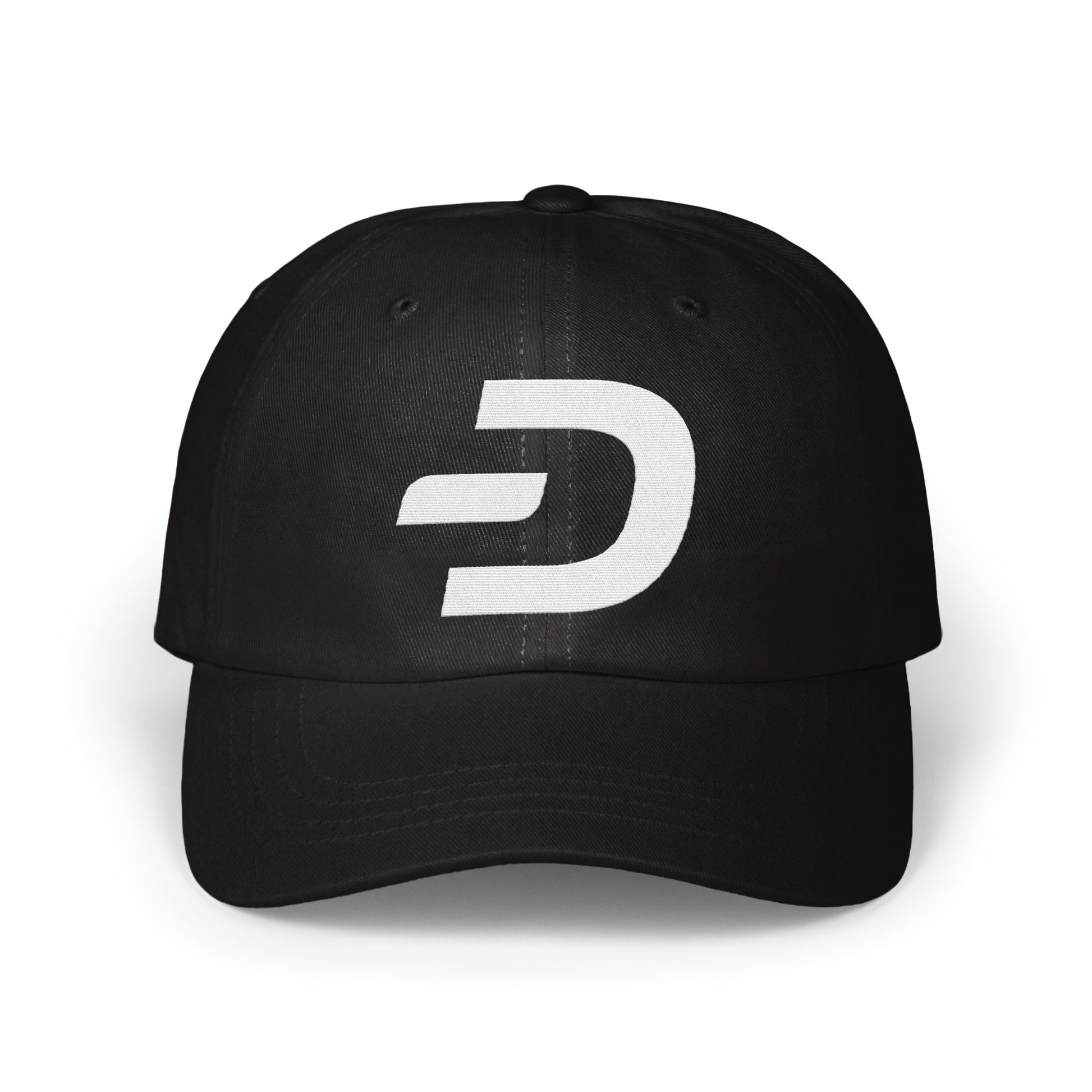 Sleek Black Hat Featuring Minimalist D Logo Cap product type